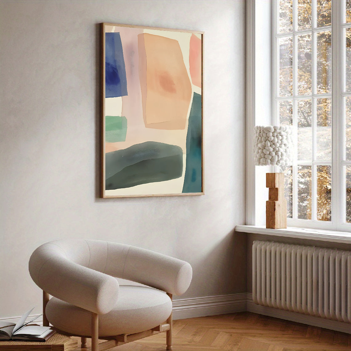Lámina de arte abstracto moderno en tonos pastel