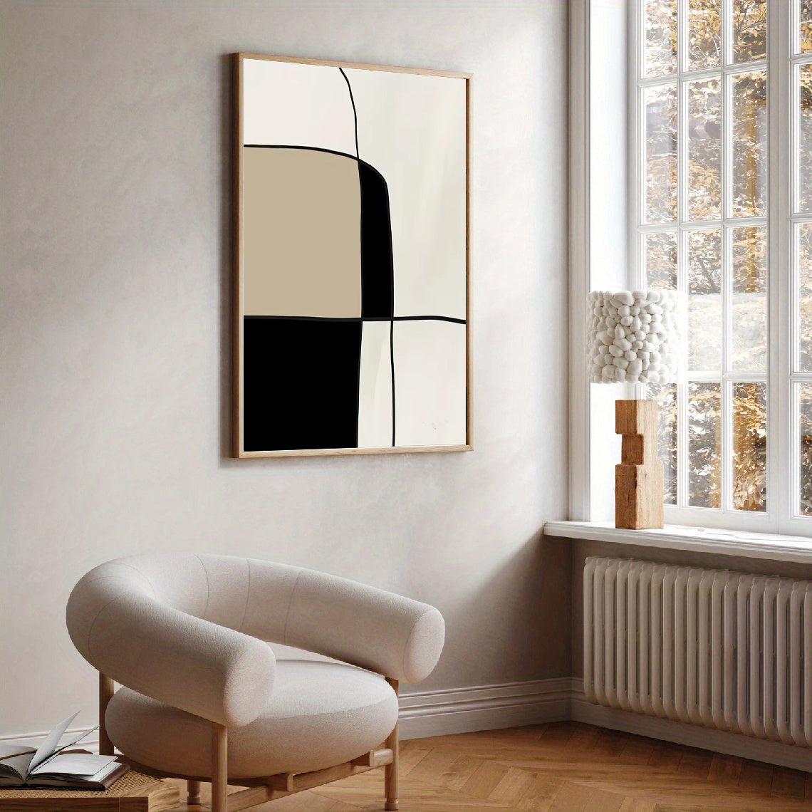 Lámina de arte abstracto en tonos neutros