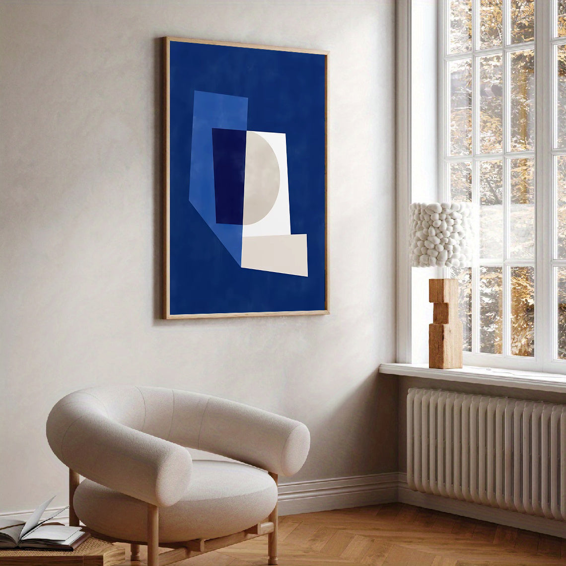 Lámina de arte abstracto geométrico azul