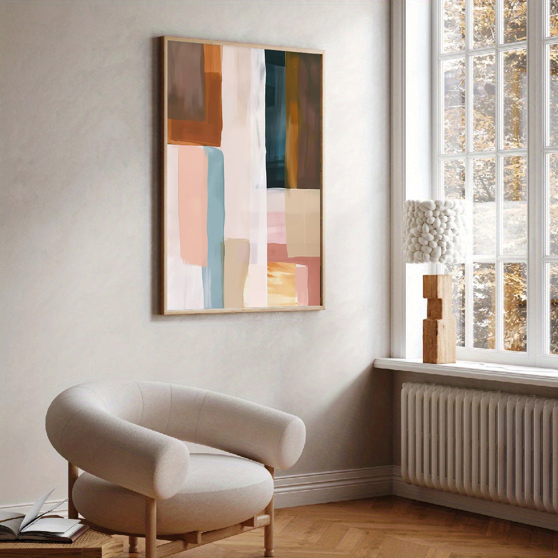 Lámina de arte abstracto moderno en tonos neutros