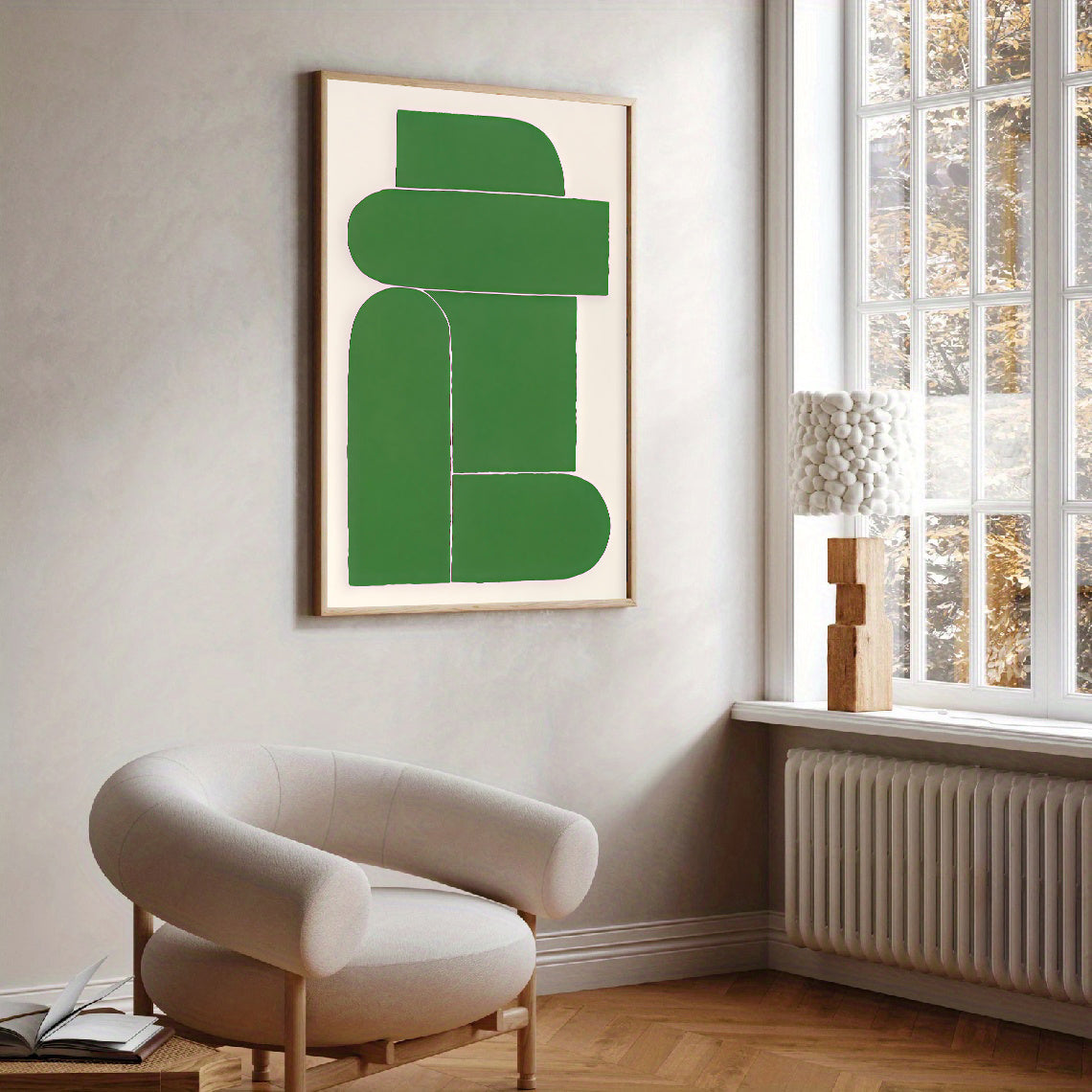 Lámina de arte abstracto moderno en verde