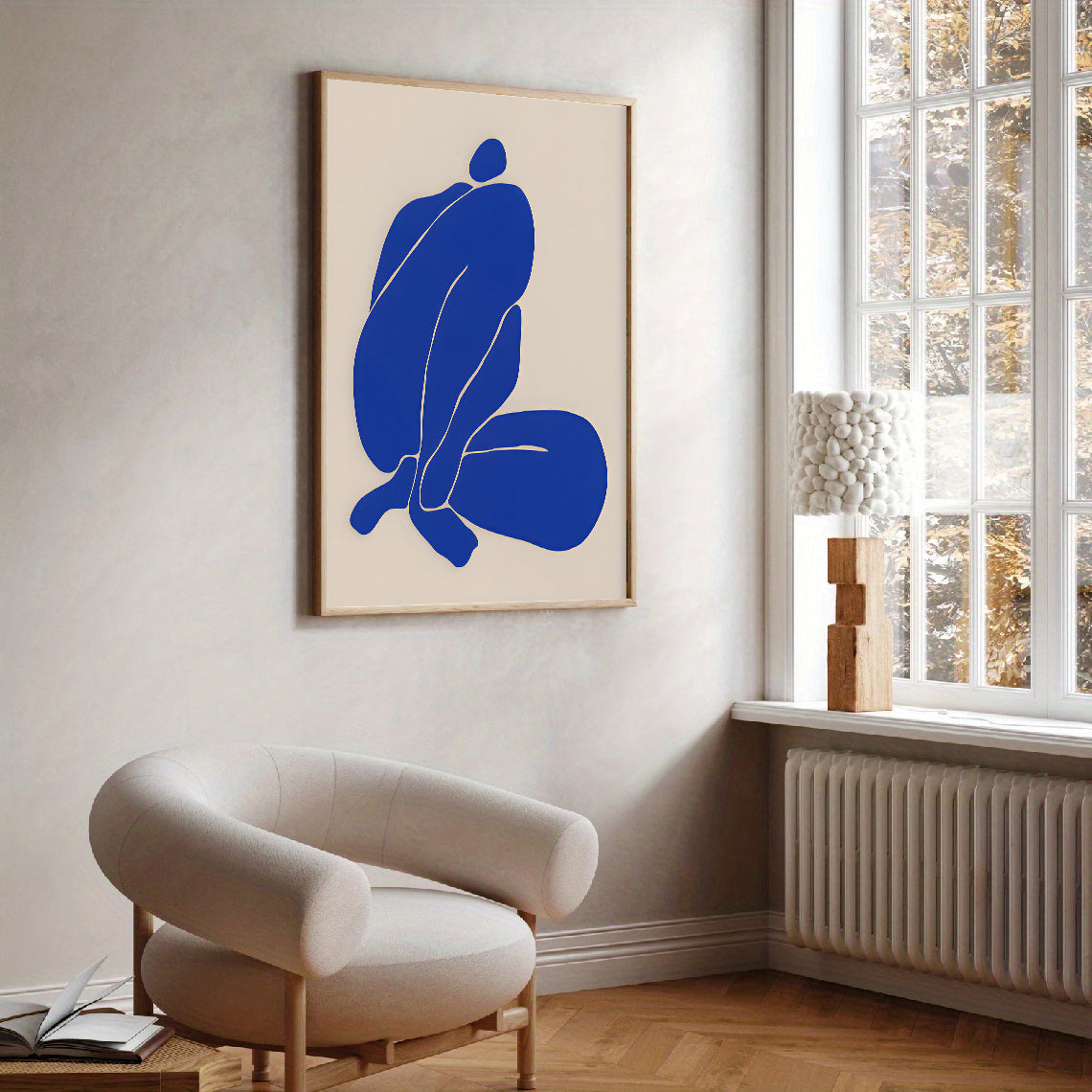 Lámina de figura abstracta en azul