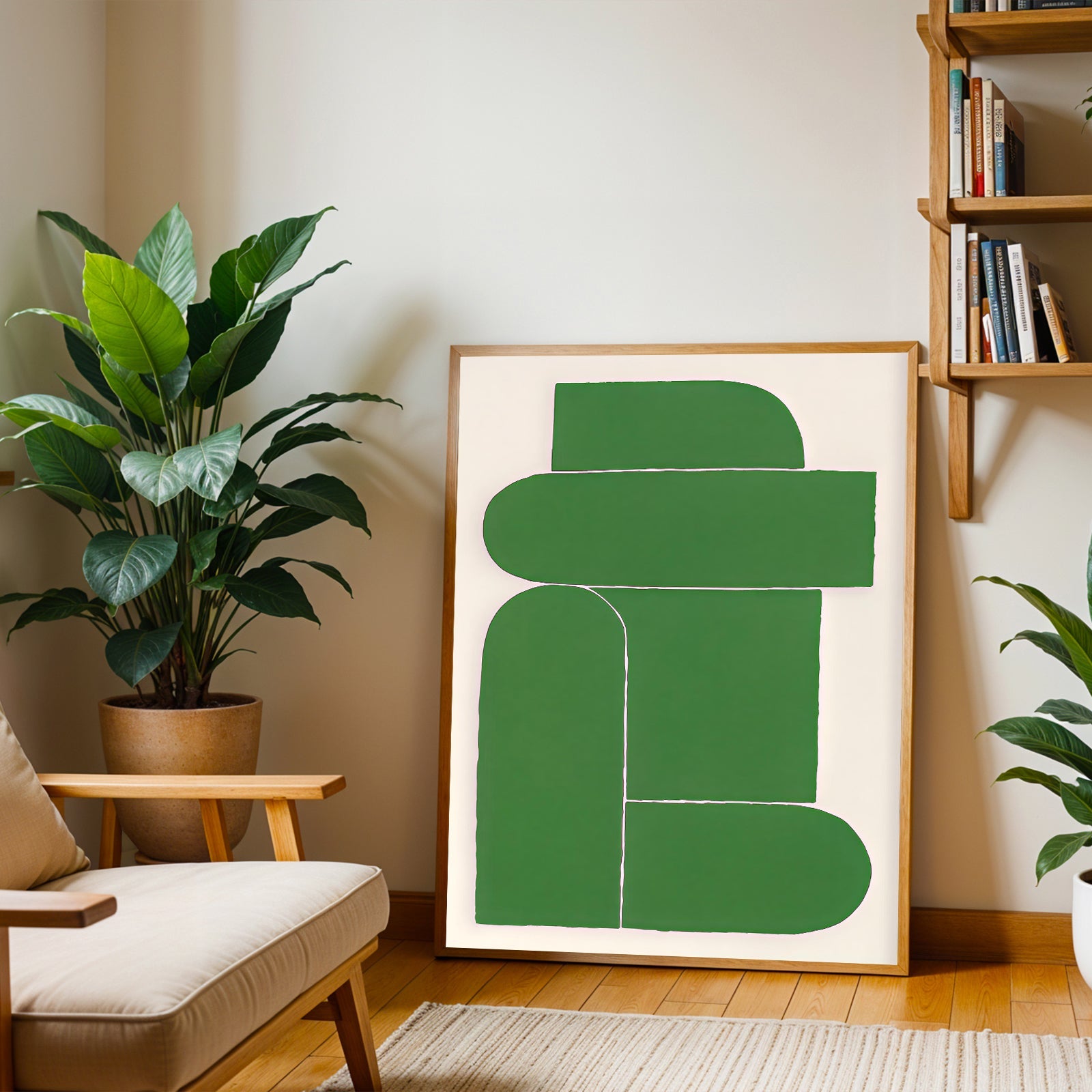 Lámina de arte abstracto moderno en verde