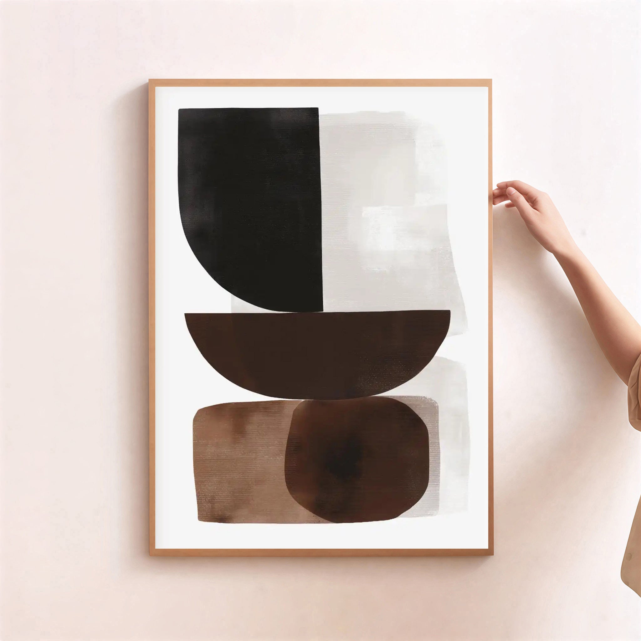 Arte abstracto de pared en tonos neutros