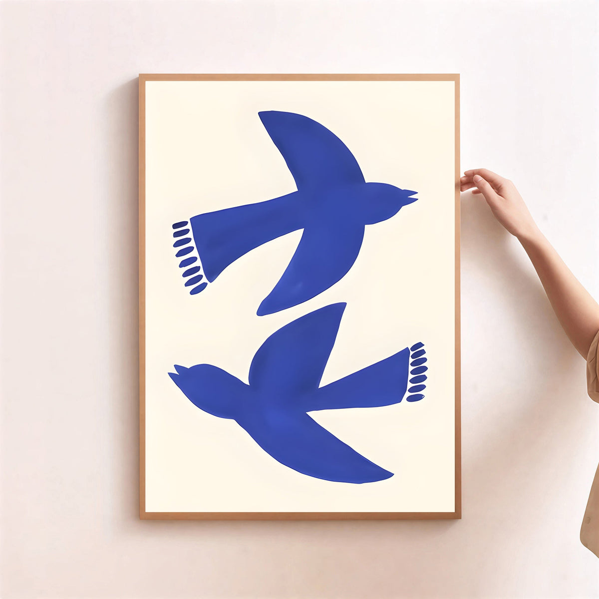 Lámina minimalista de pájaro azul