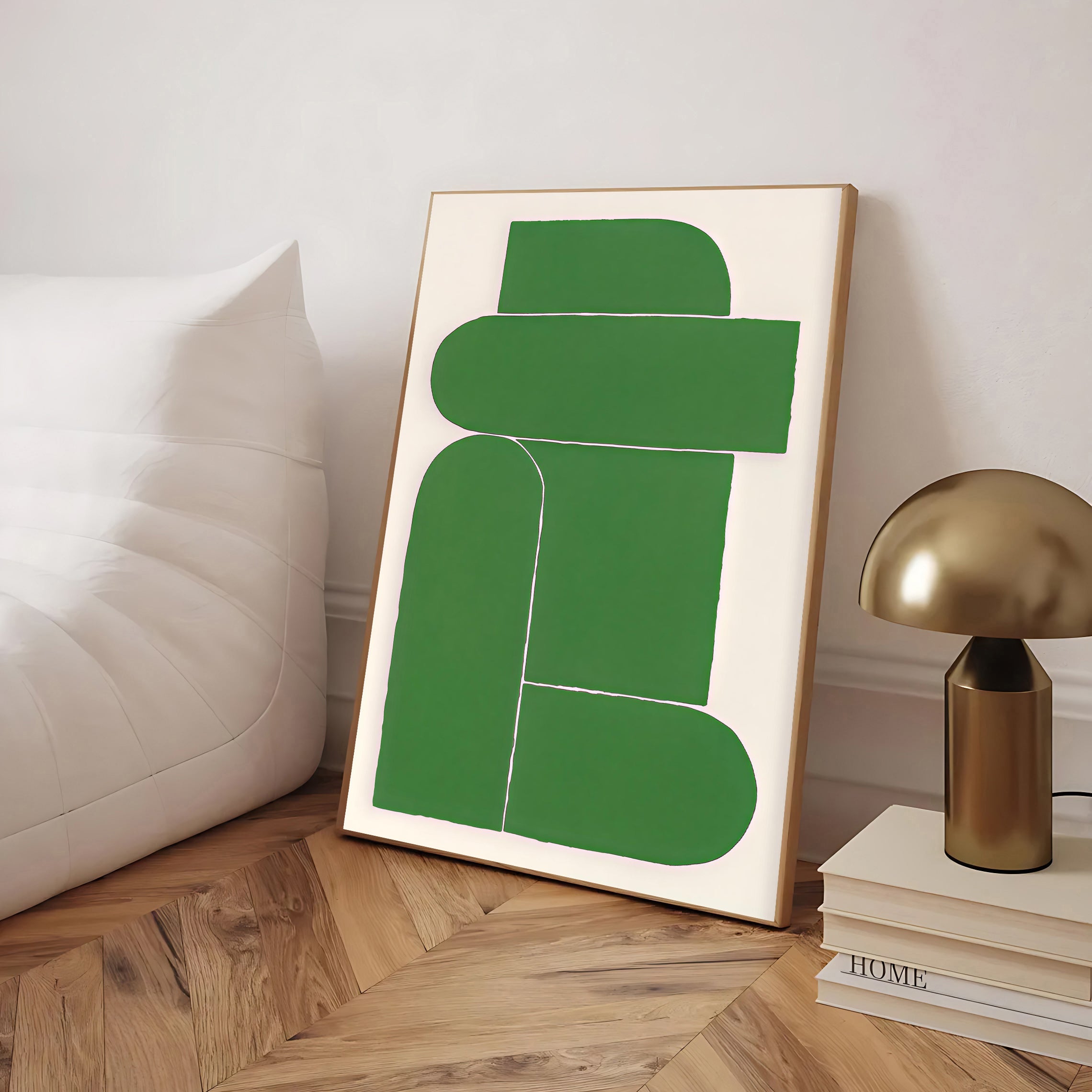 Lámina de arte abstracto moderno en verde