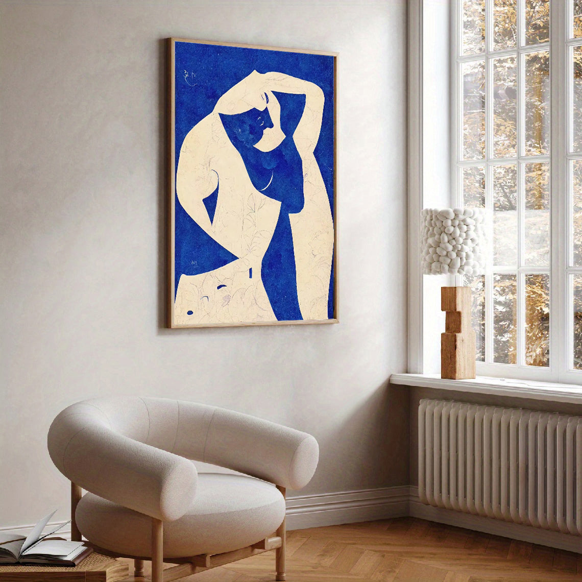 Lámina de desnudo abstracto en azul