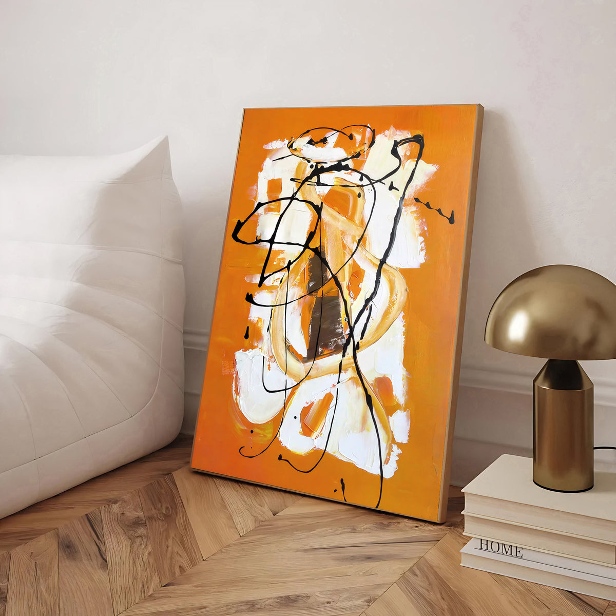 Lámina de arte abstracto naranja