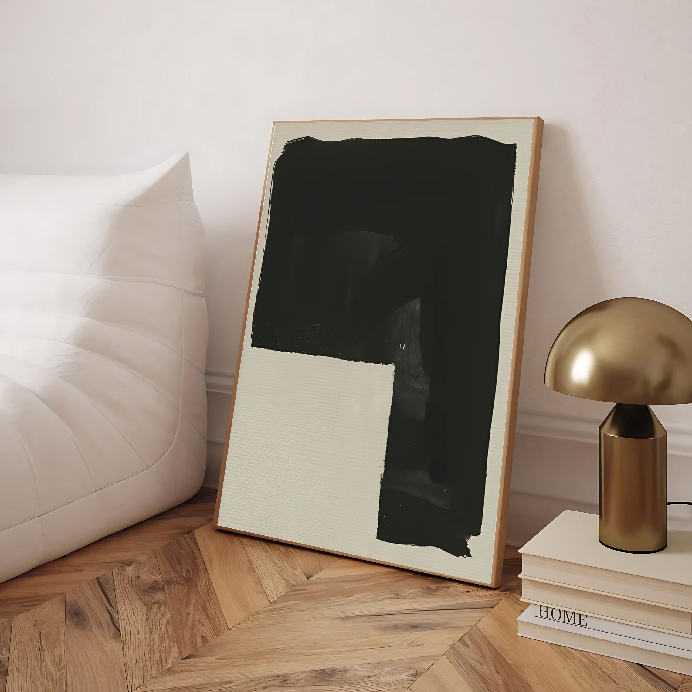 Lámina de arte abstracto minimalista en negro