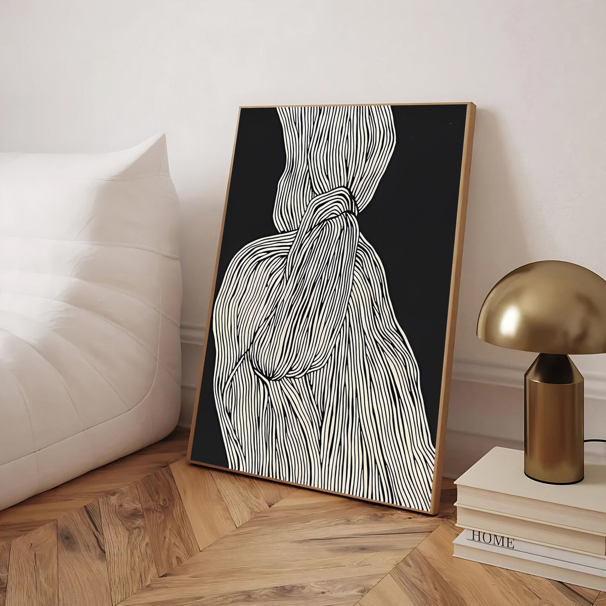 Lámina de arte abstracto en blanco y negro