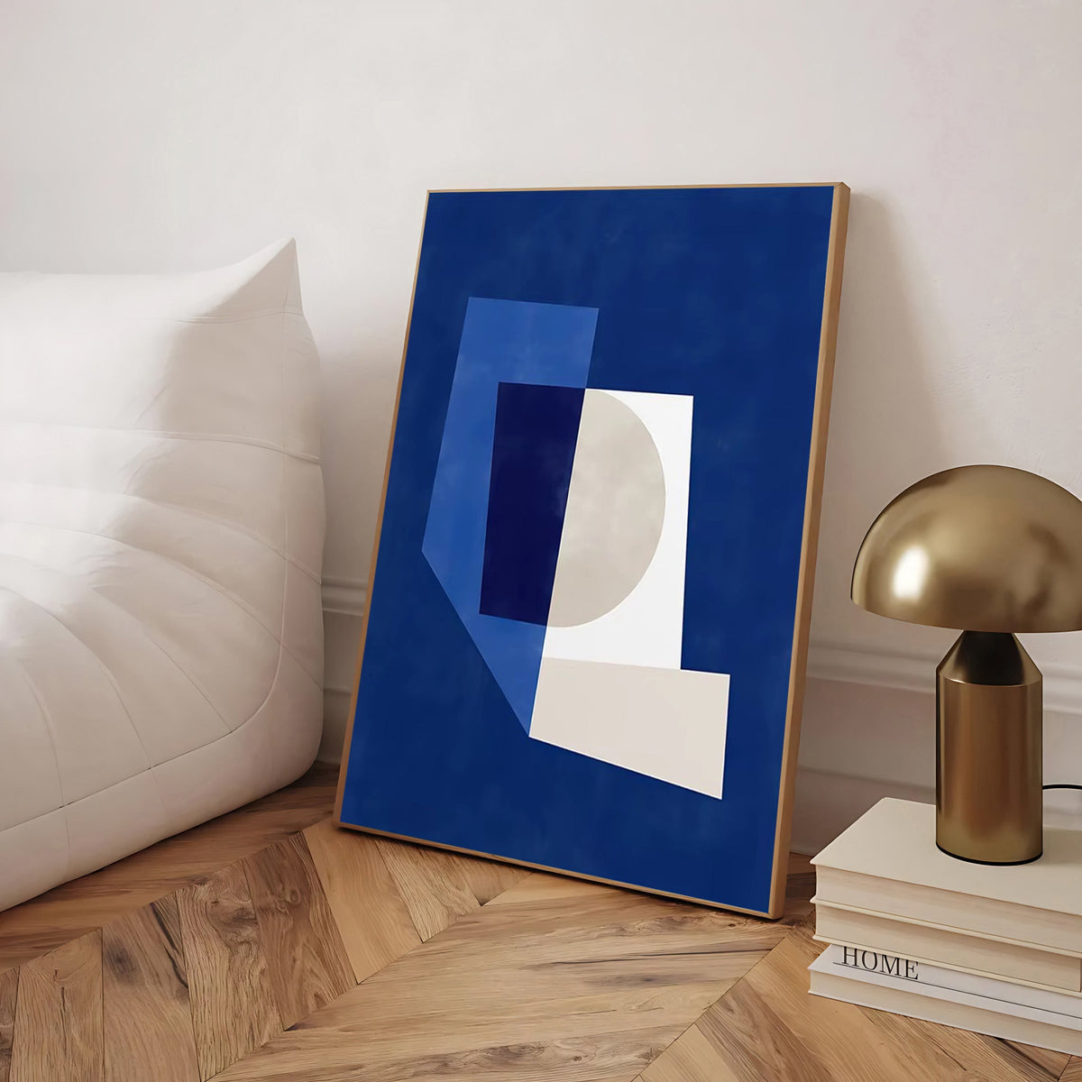 Lámina de arte abstracto geométrico azul