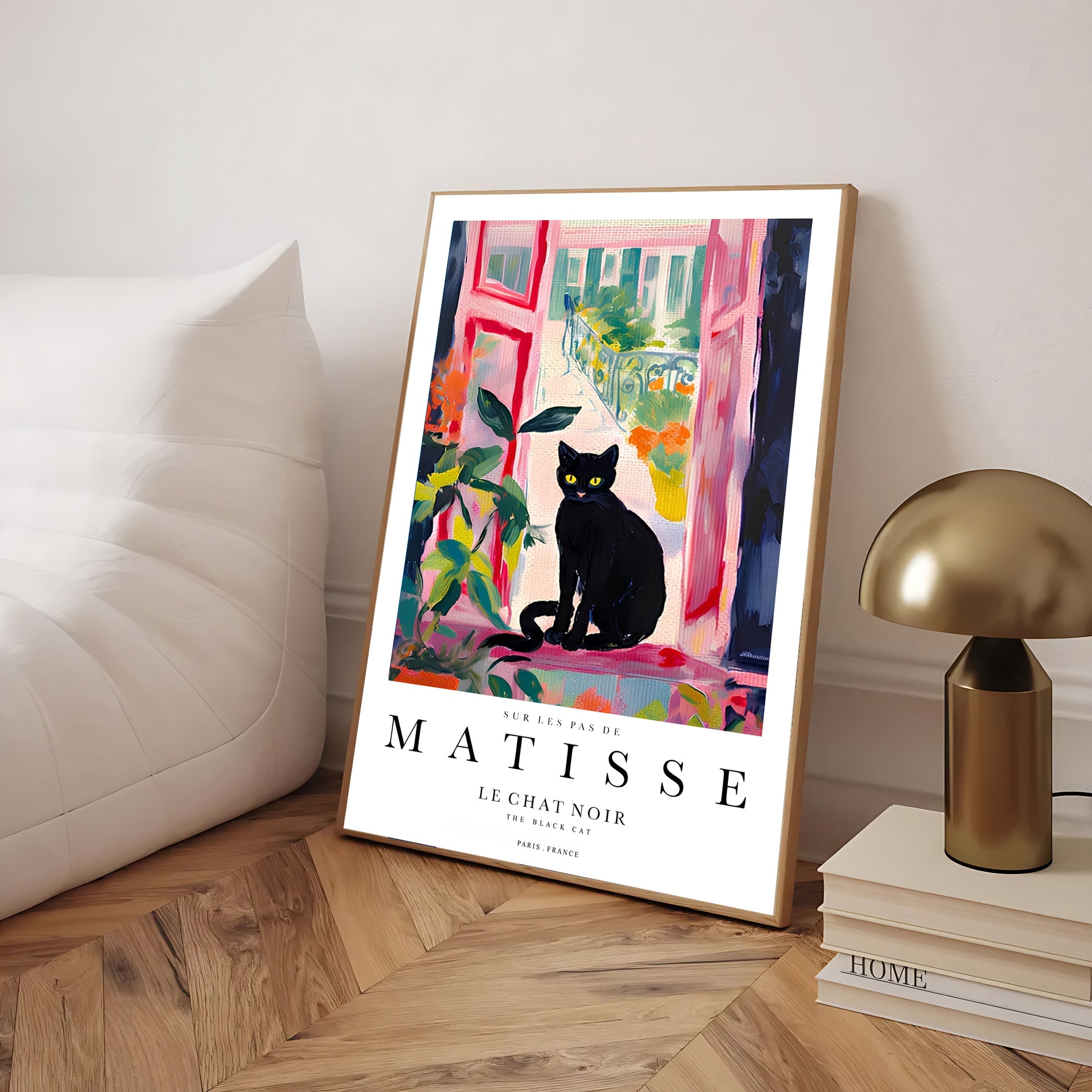 Lámina de gato negro inspirada en Matisse