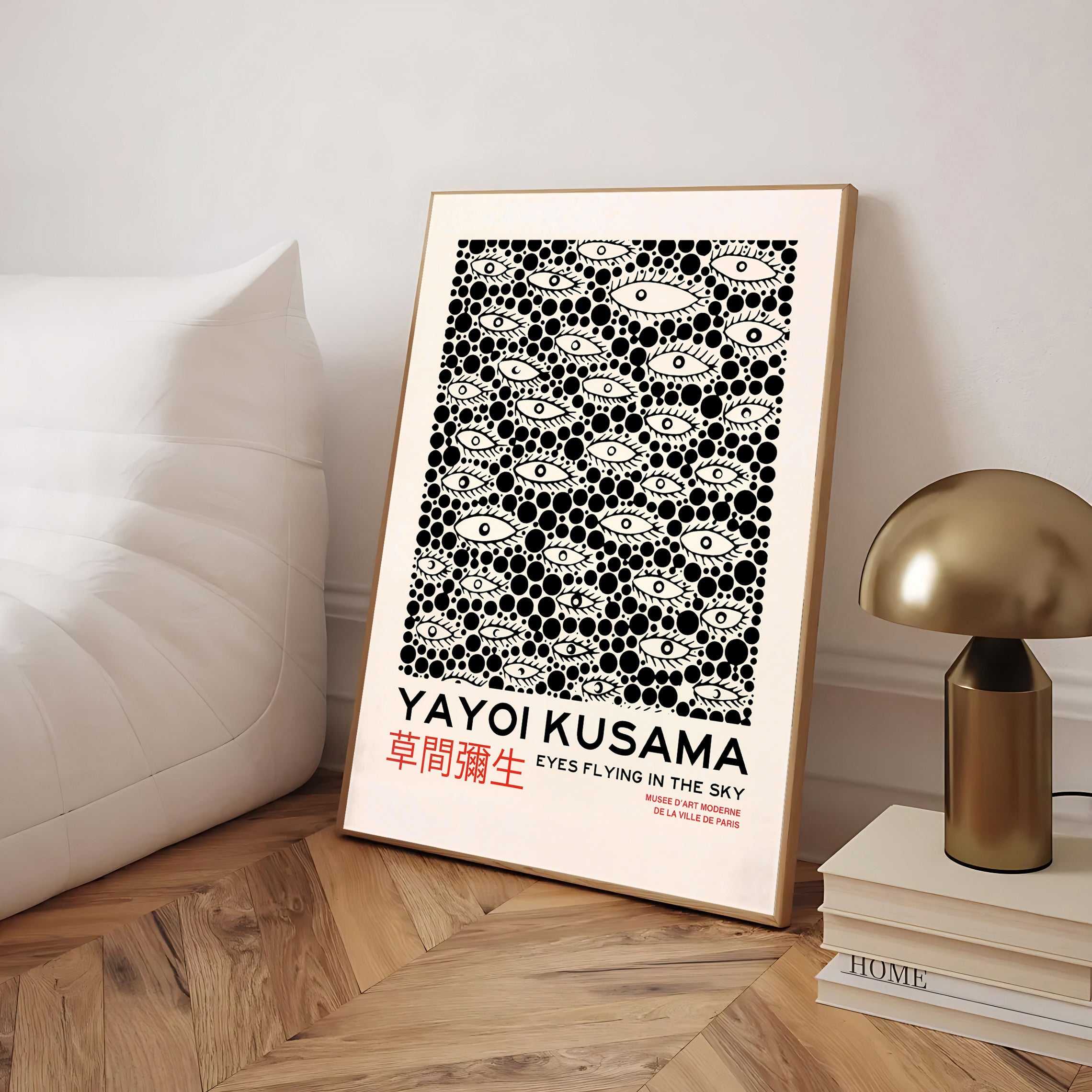 Póster de lunares y ojos inspirado en Yayoi Kusama