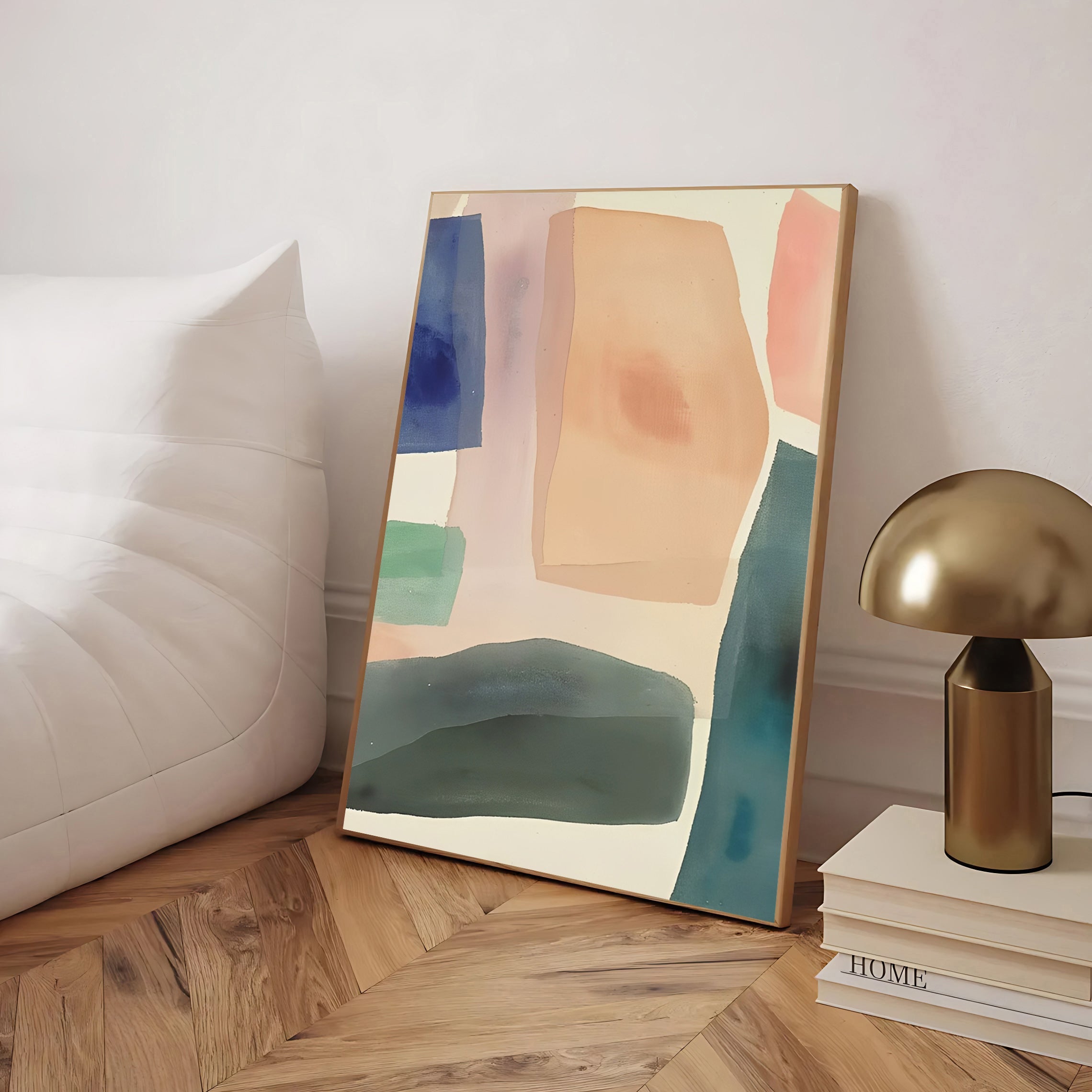 Lámina de arte abstracto moderno en tonos pastel