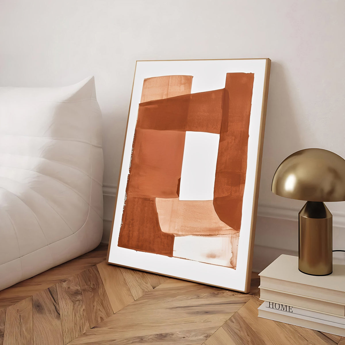 Lámina de arte abstracto en tonos tierra