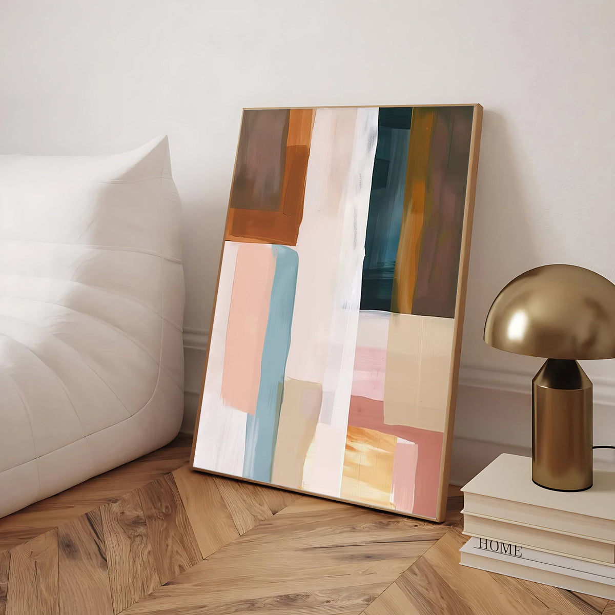 Lámina de arte abstracto moderno en tonos neutros