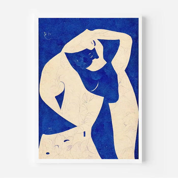 Lámina de desnudo abstracto en azul