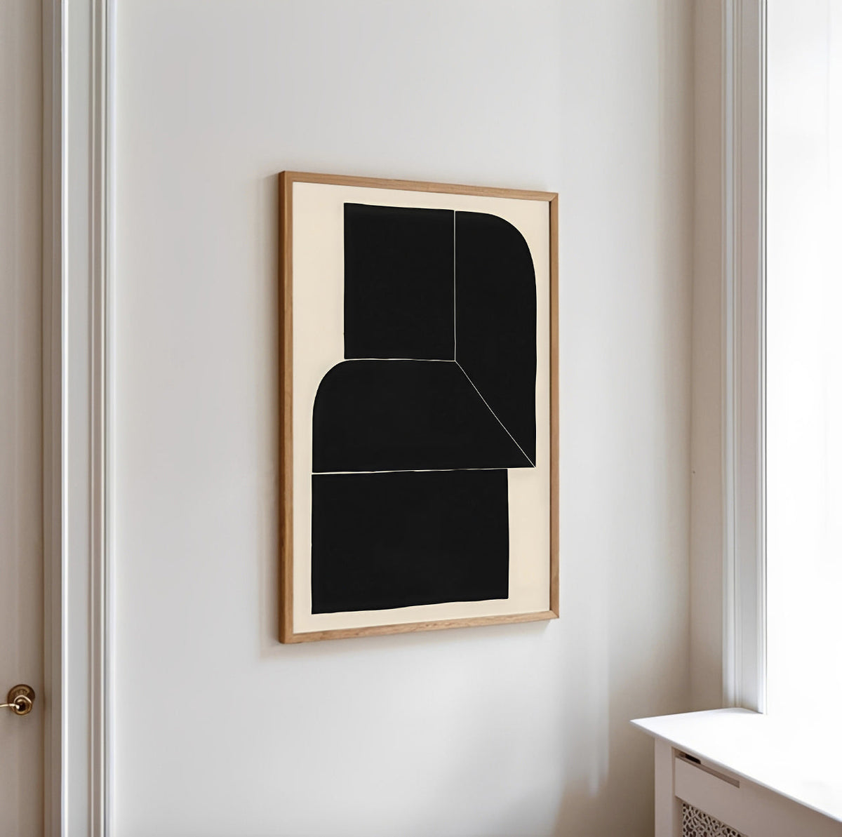Lámina de arte abstracto minimalista en negro