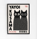 Póster de gato negro inspirado en Yayoi Kusama