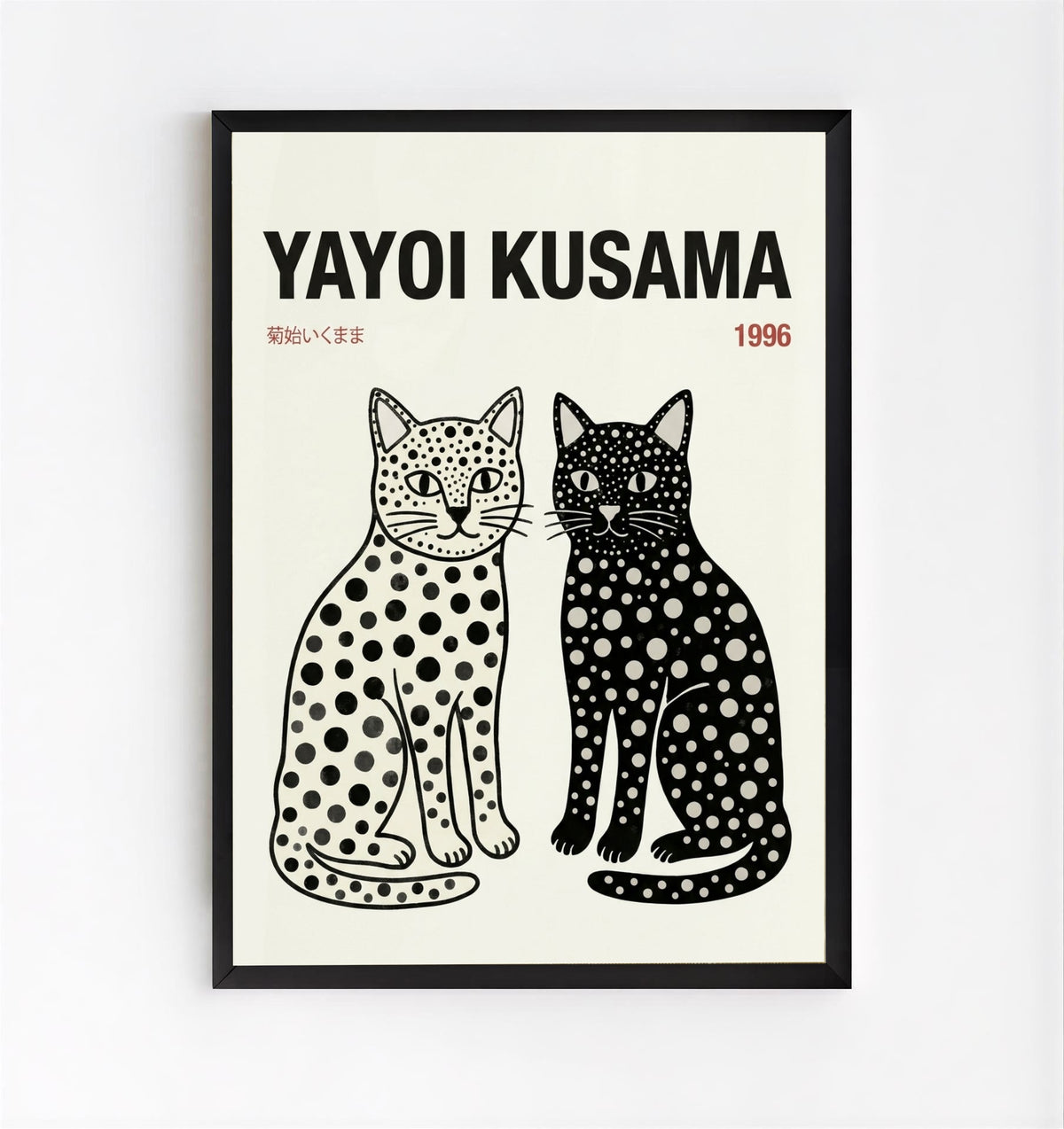 Póster Yayoi Kusama Gatos Tokio 1996