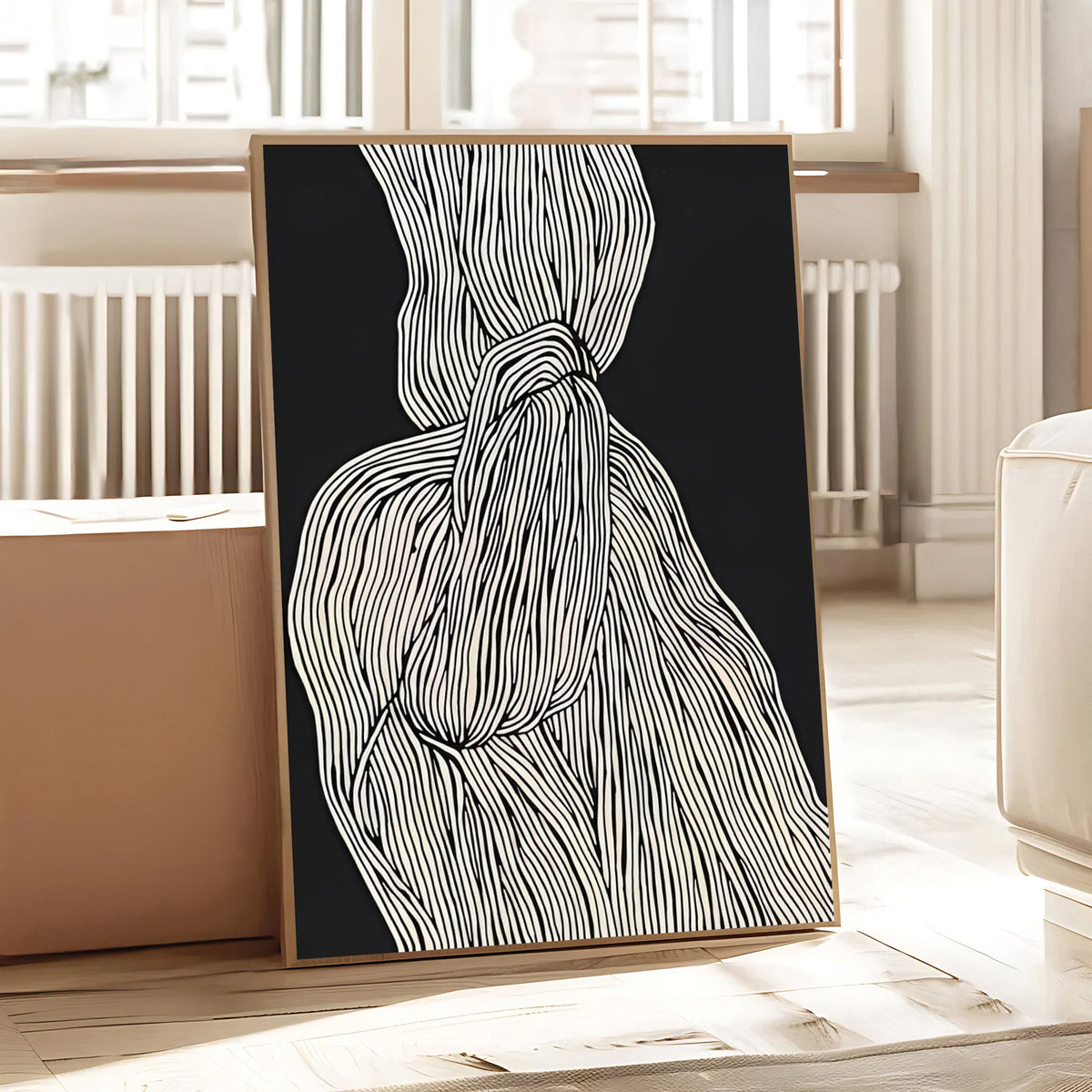 Lámina de arte abstracto en blanco y negro