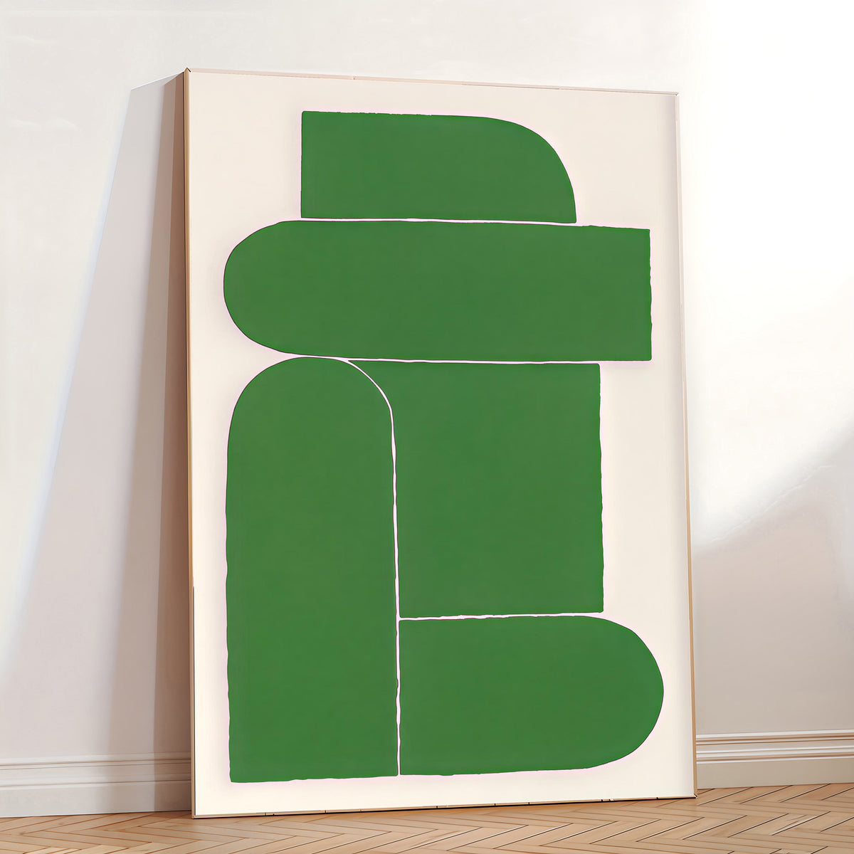 Lámina de arte abstracto moderno en verde