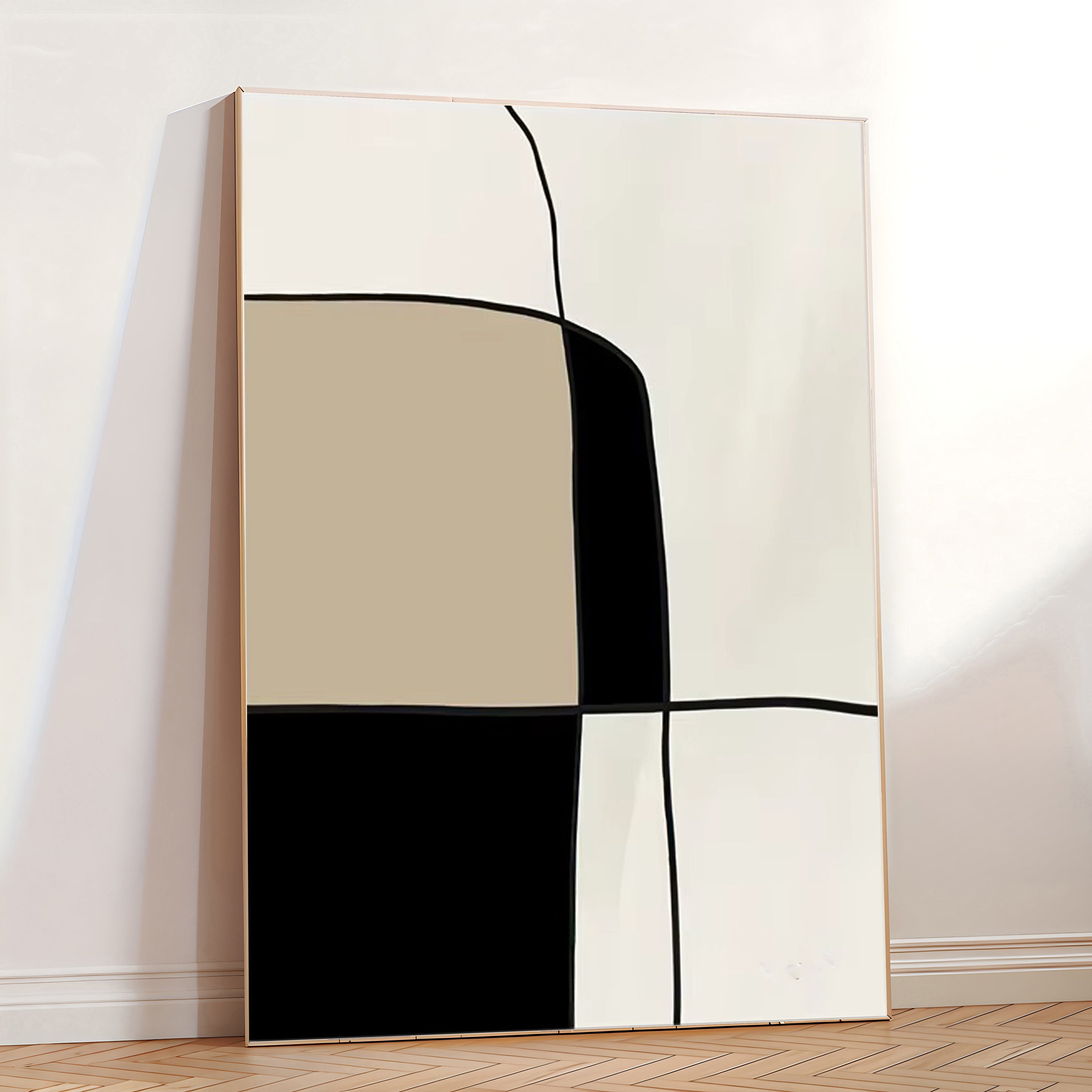 Lámina de arte abstracto en tonos neutros