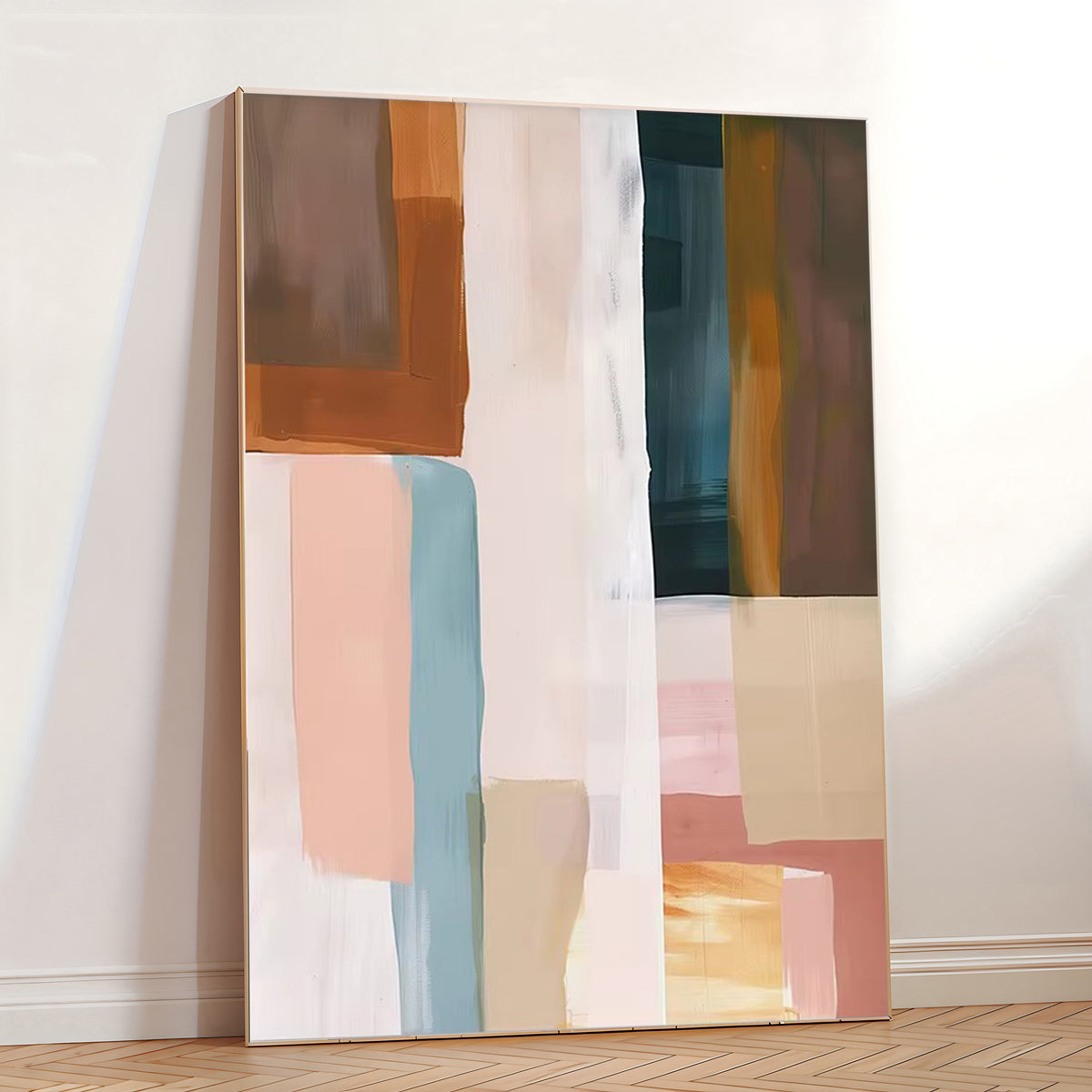 Lámina de arte abstracto moderno en tonos neutros