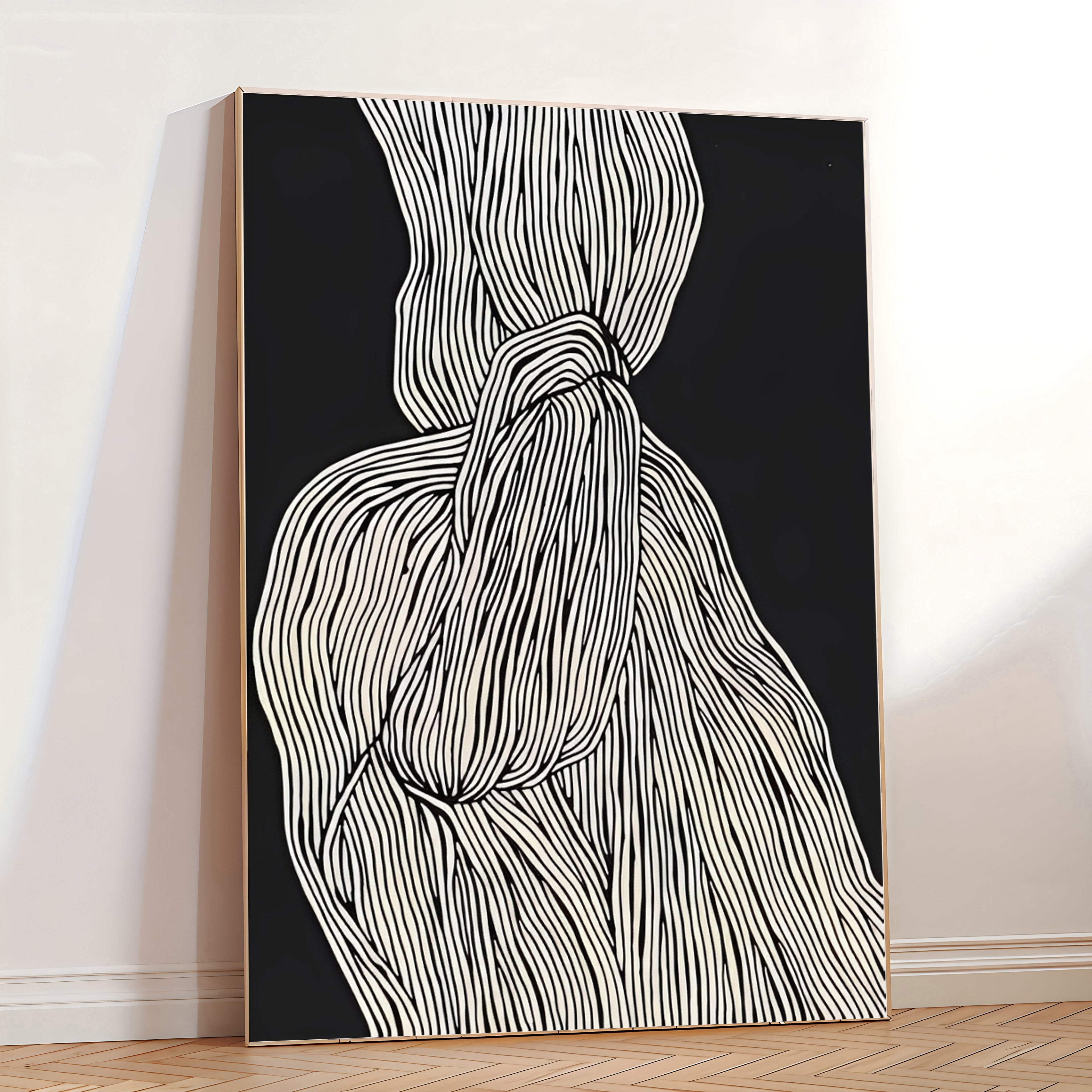 Lámina de arte abstracto en blanco y negro