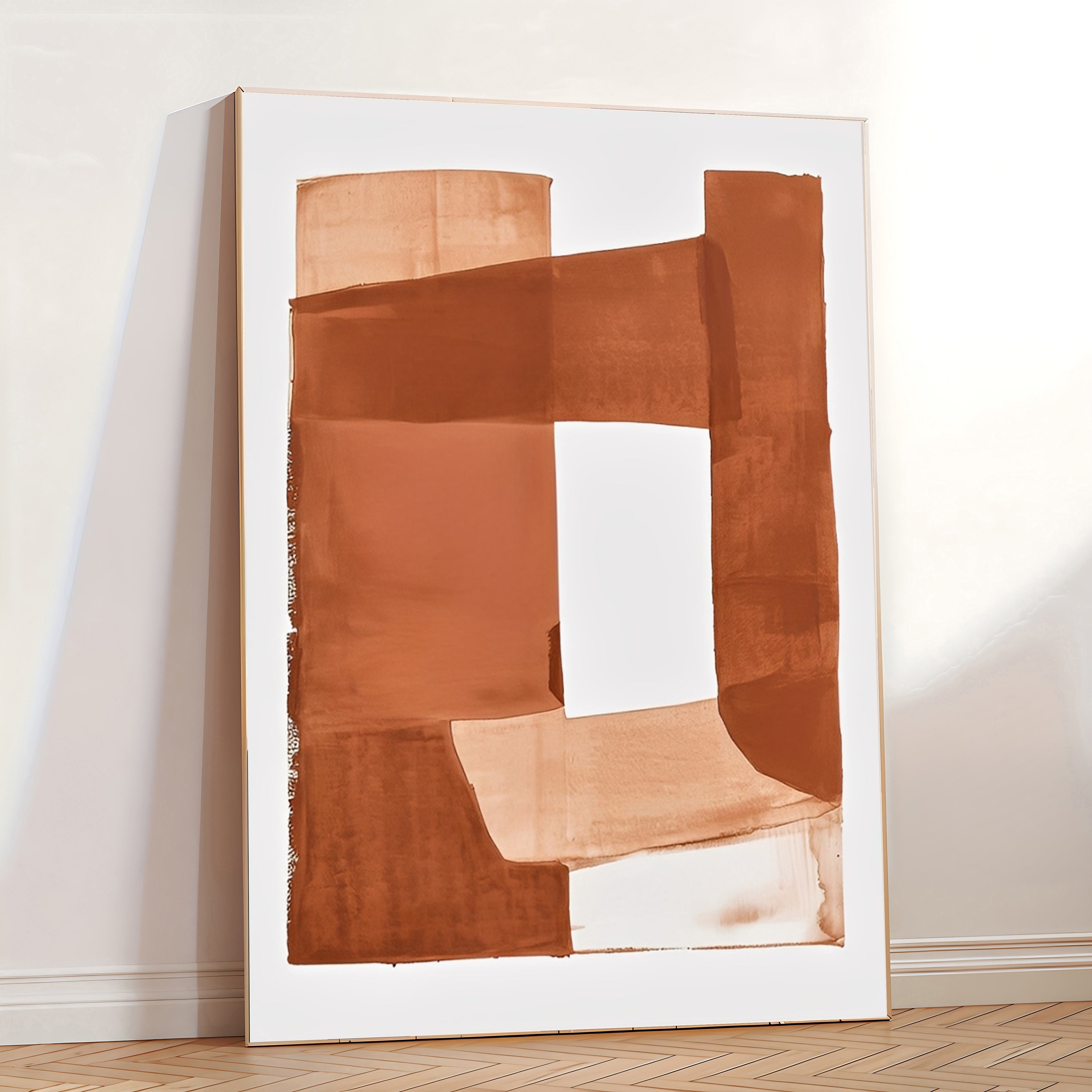 Lámina de arte abstracto en tonos tierra