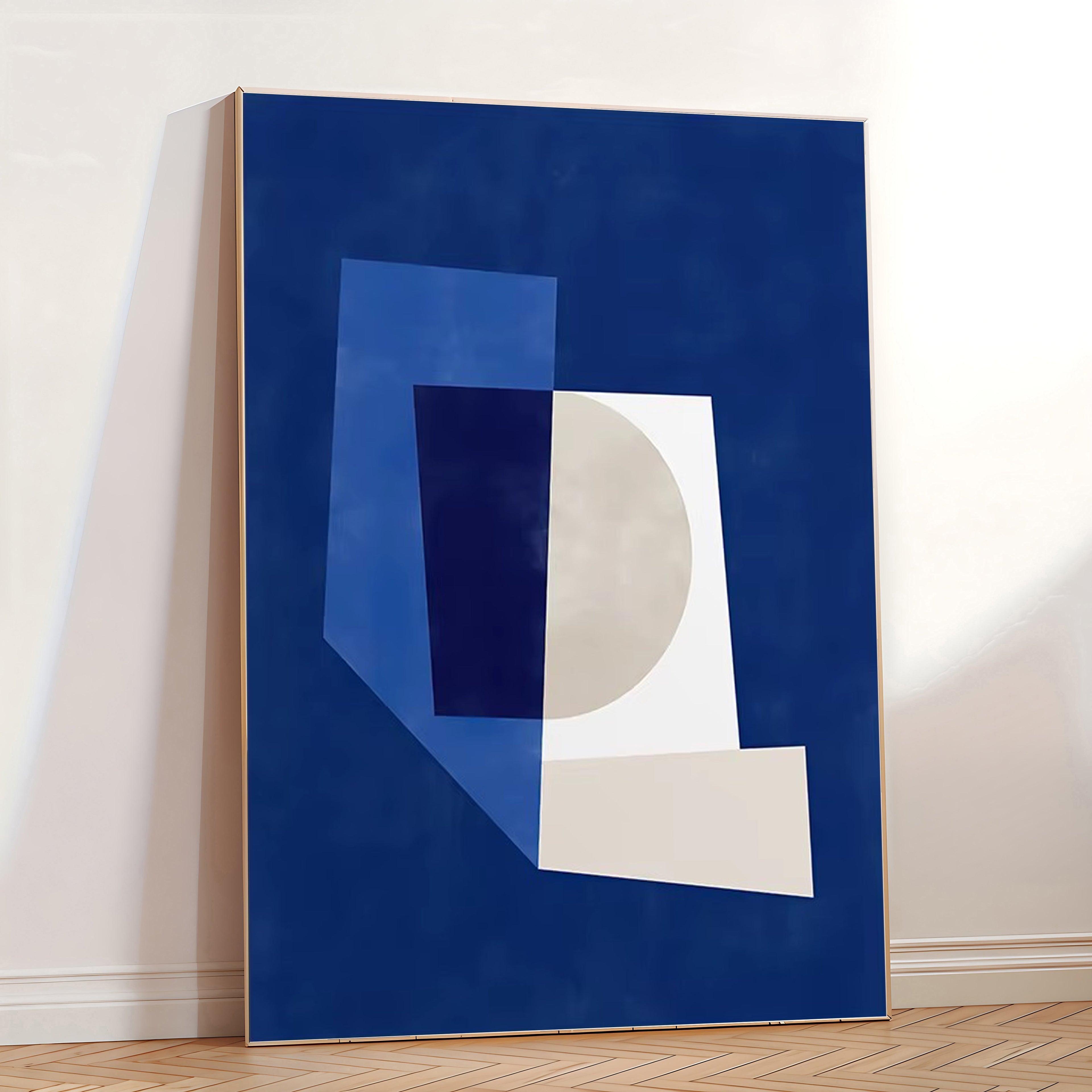 Lámina de arte abstracto geométrico azul