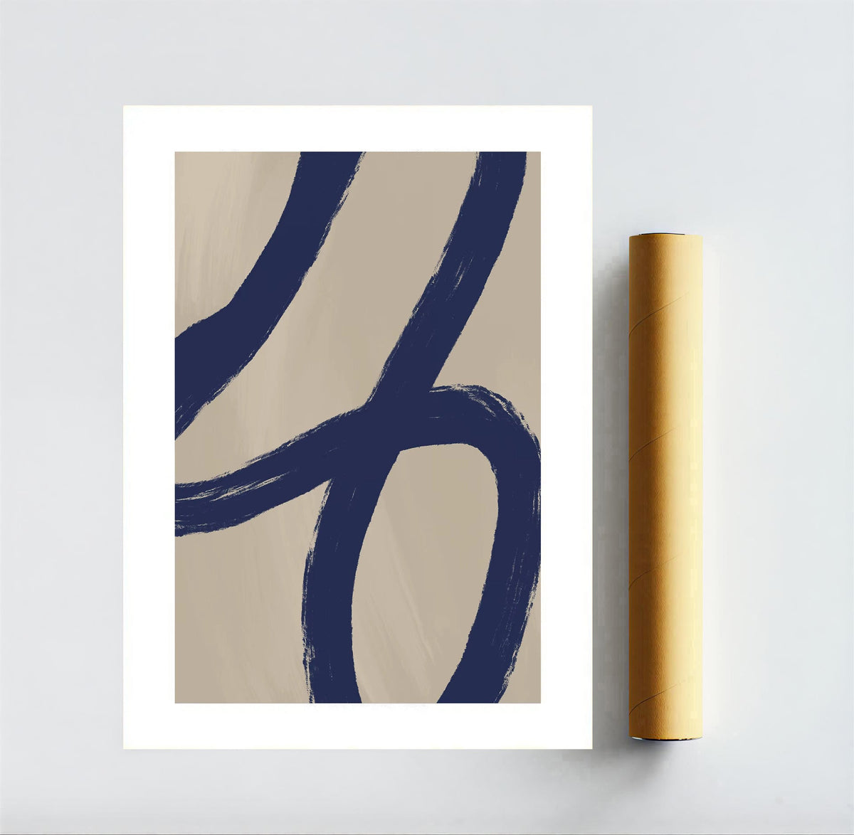 Lámina minimalista abstracta en azul marino
