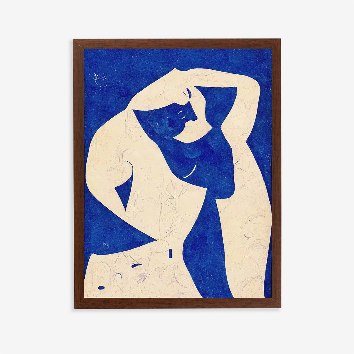 Lámina de desnudo abstracto en azul