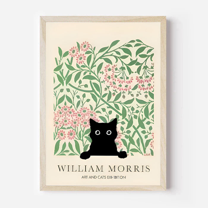 Lámina de gato negro William Morris