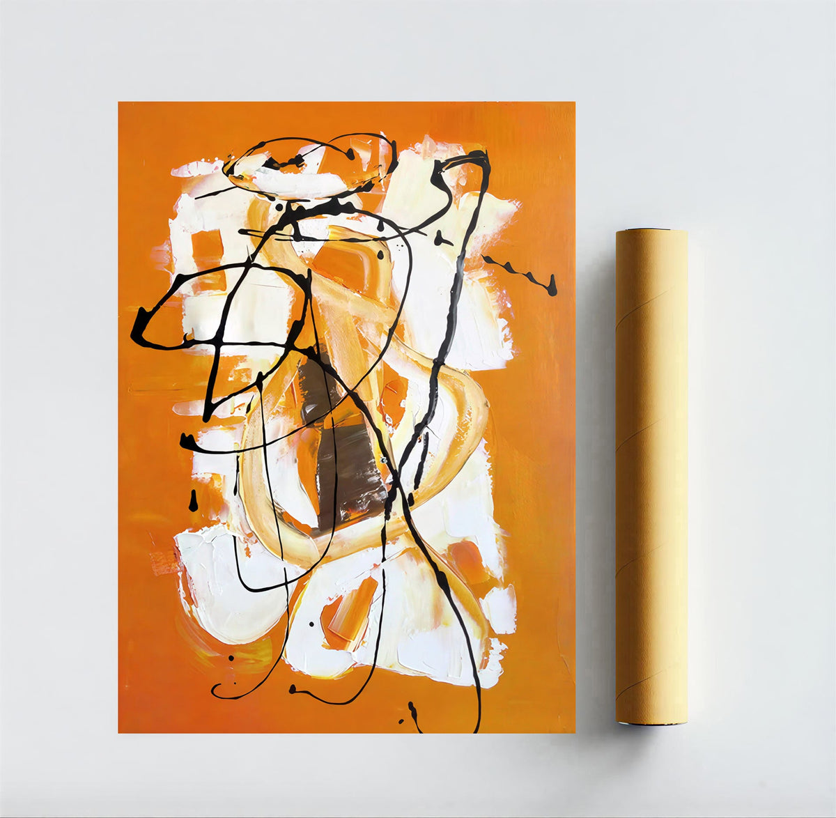 Lámina de arte abstracto naranja