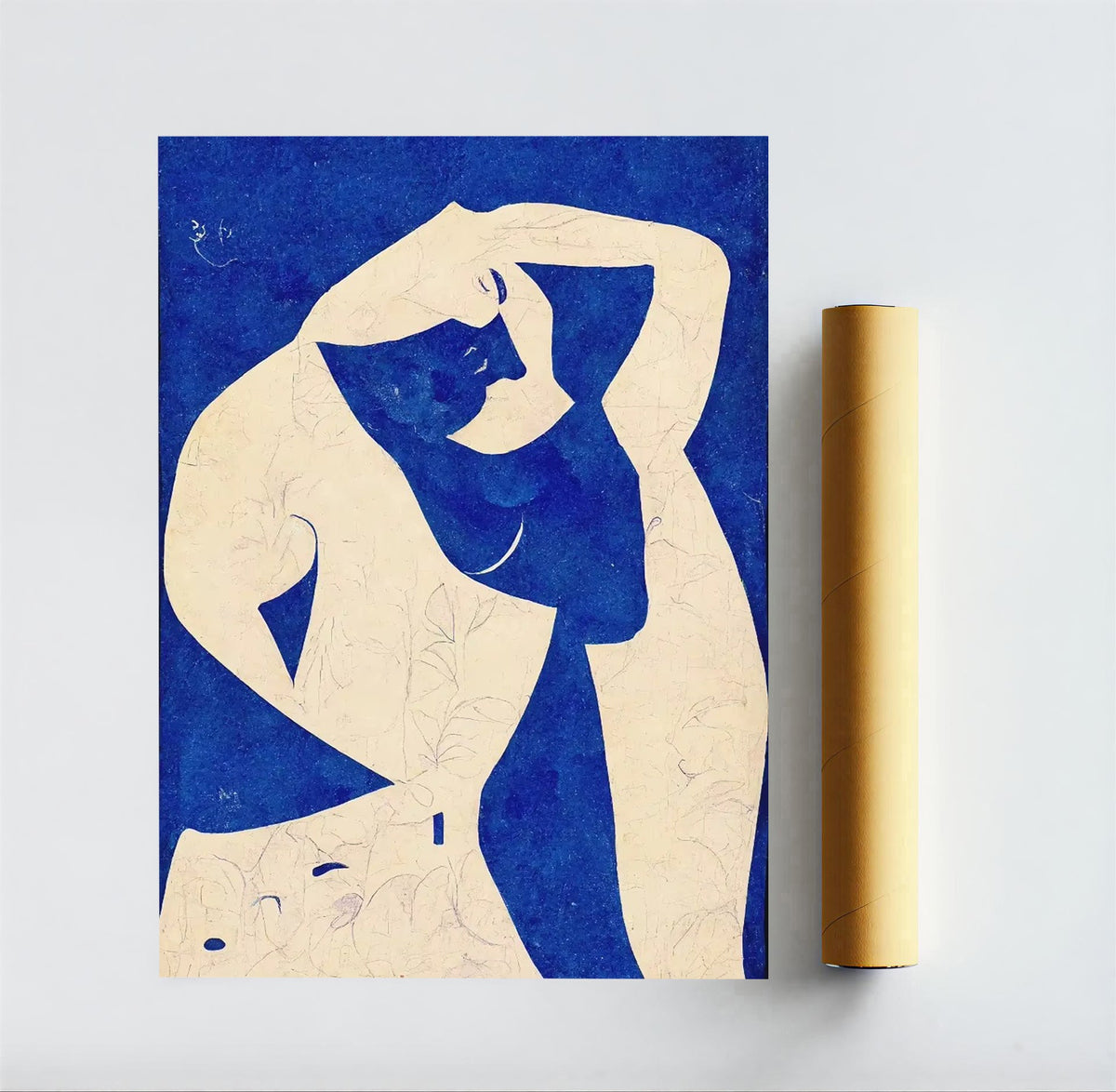 Lámina de desnudo abstracto en azul