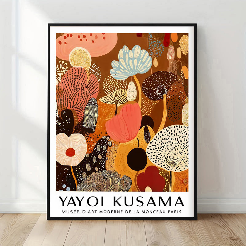 Lámina floral inspirada en Yayoi Kusama