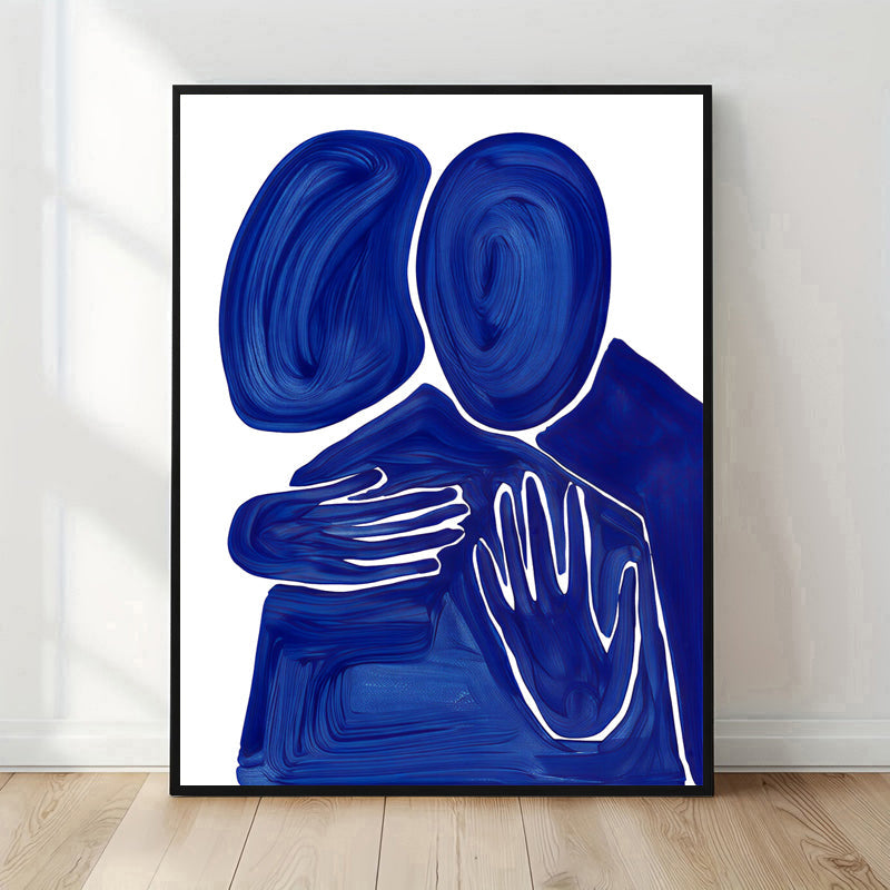 Lámina abstracta Abrazo en azul