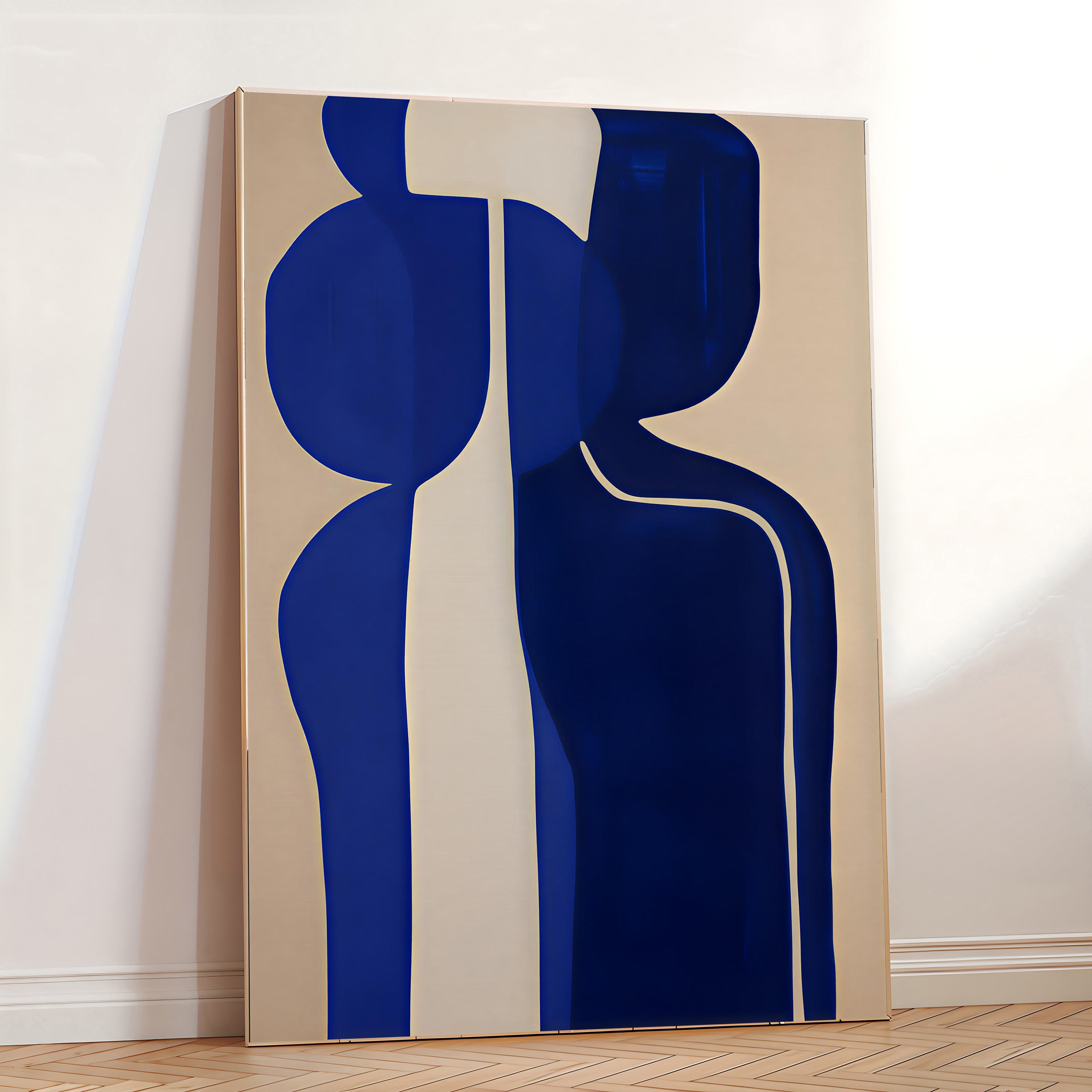 Lámina minimalista de figura abstracta en azul
