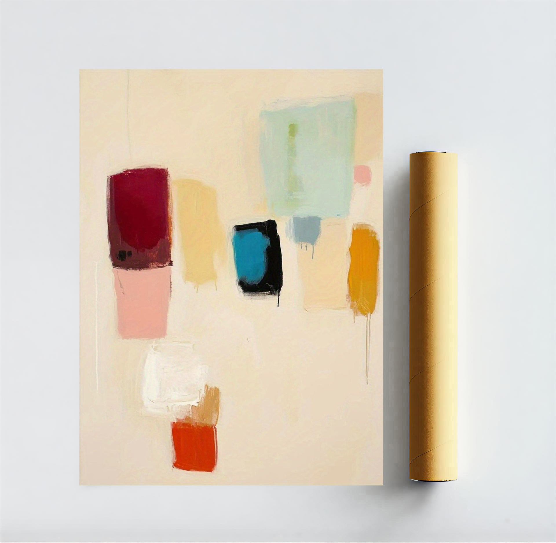 Lámina de arte abstracto minimalista a color