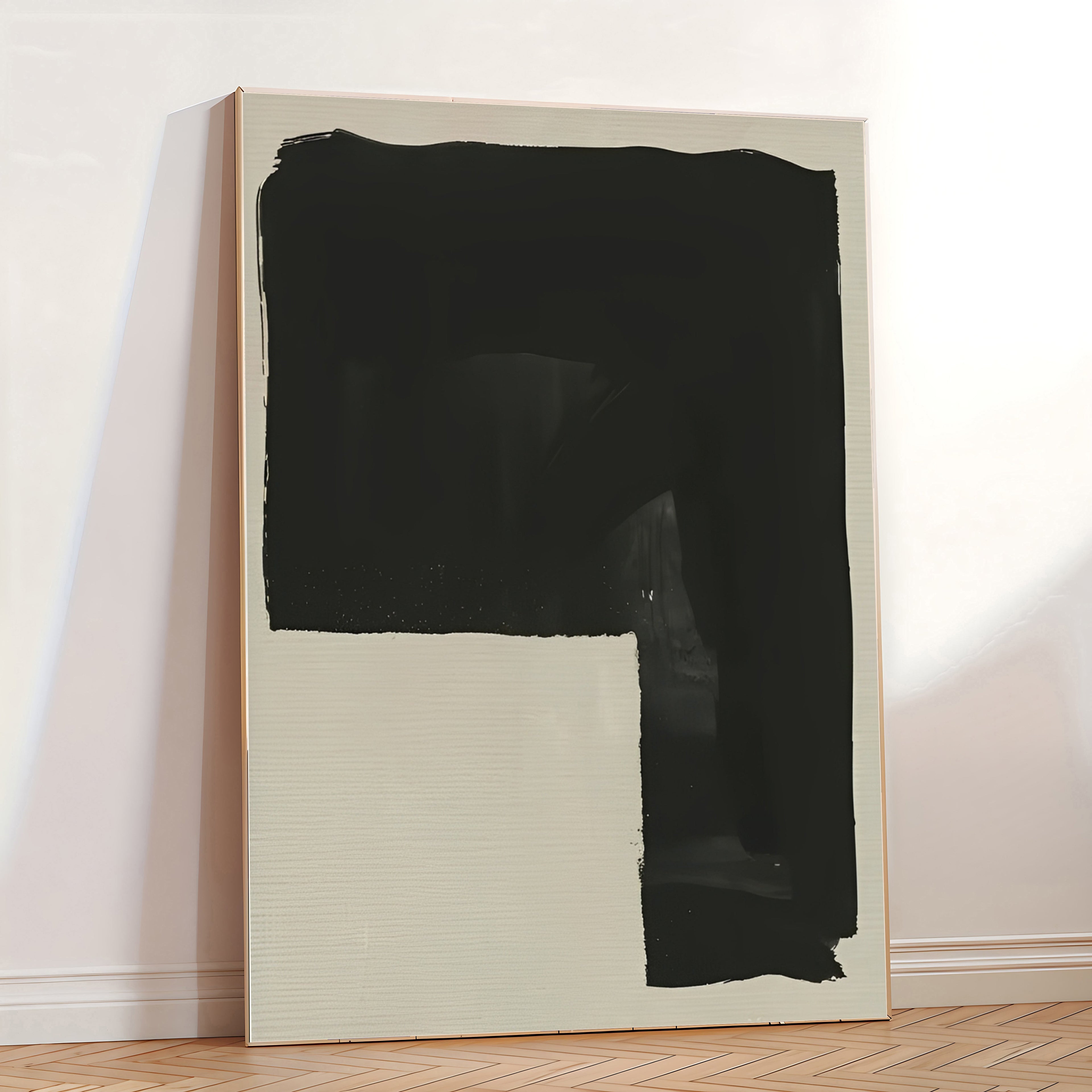Lámina de arte abstracto minimalista en negro