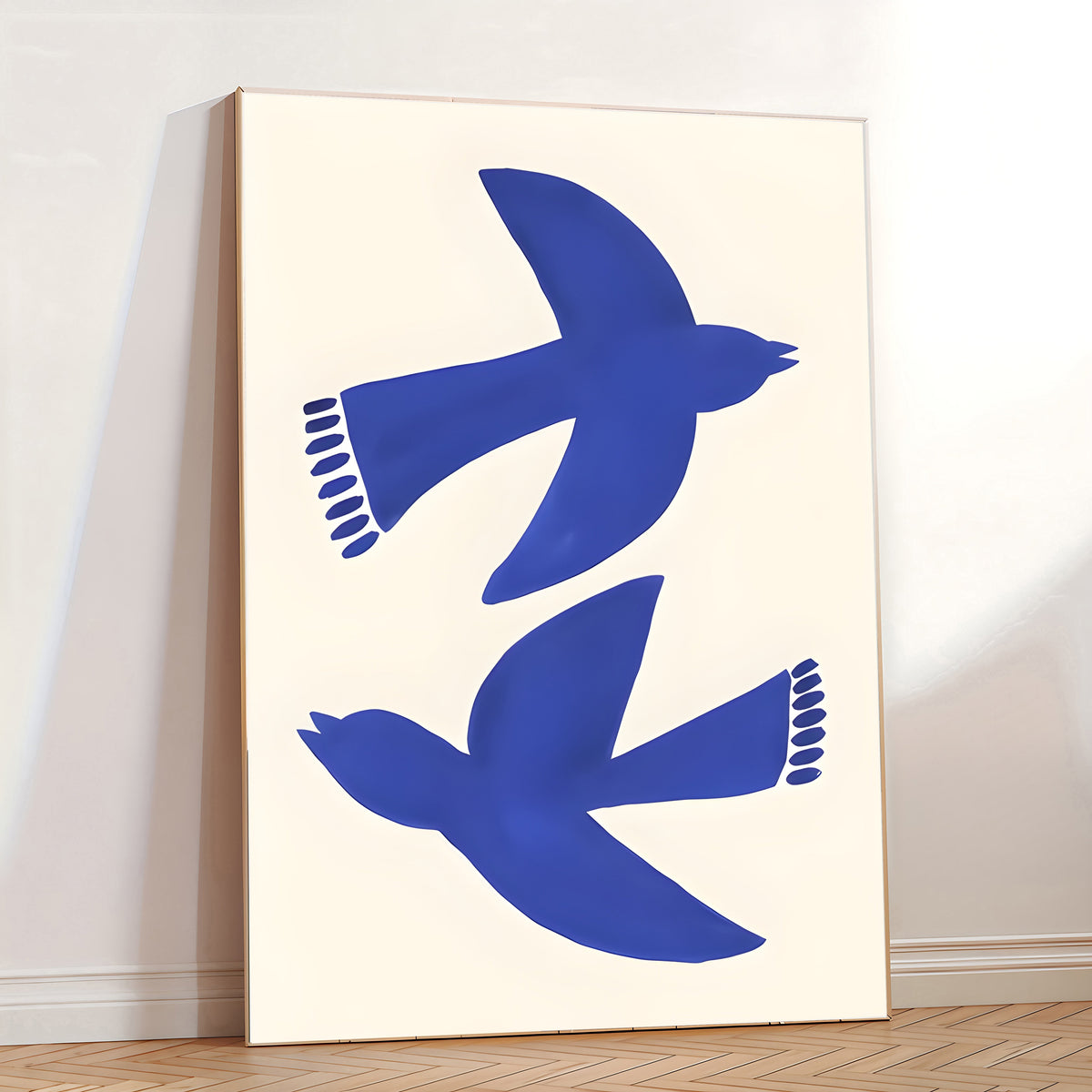 Lámina minimalista de pájaro azul