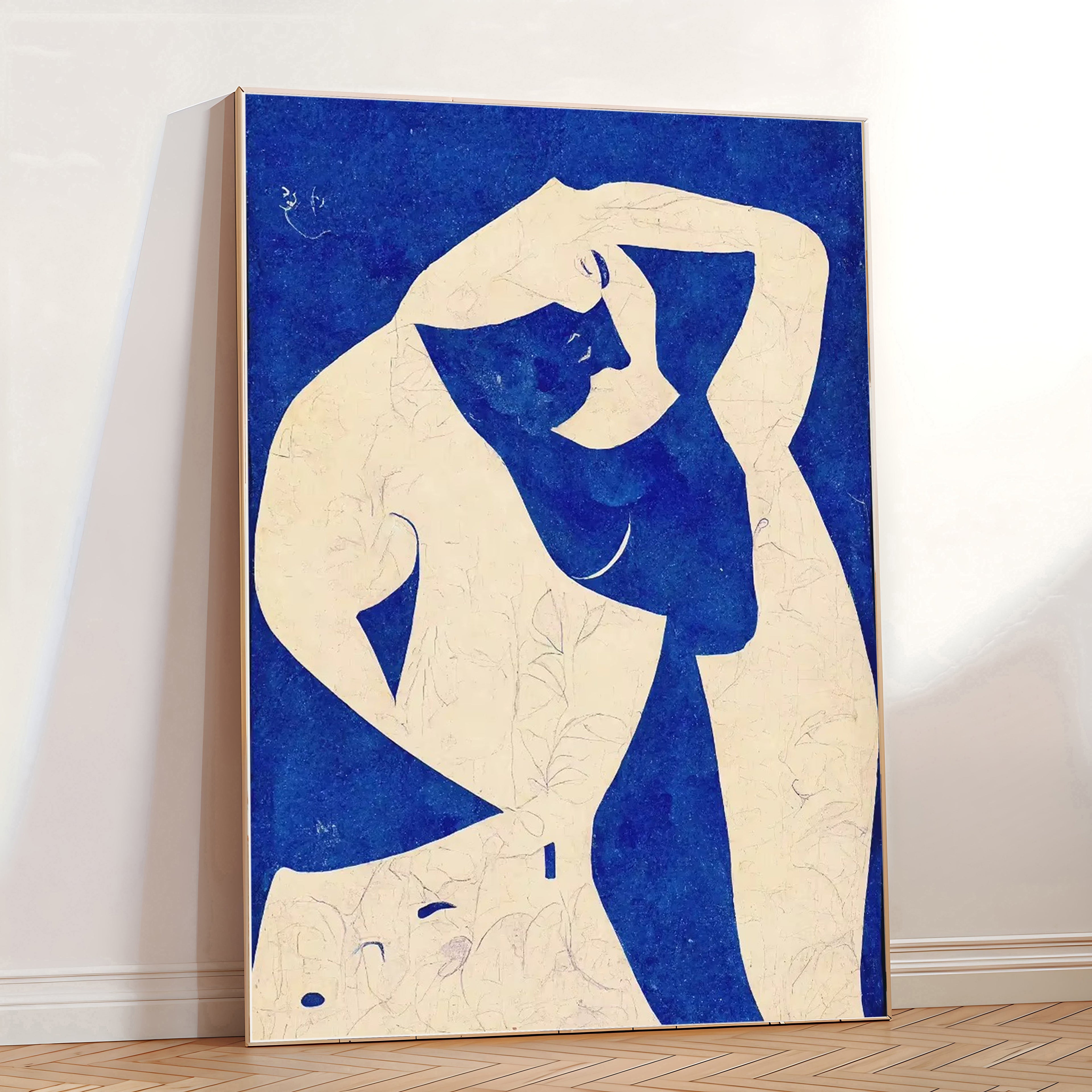 Lámina de desnudo abstracto en azul