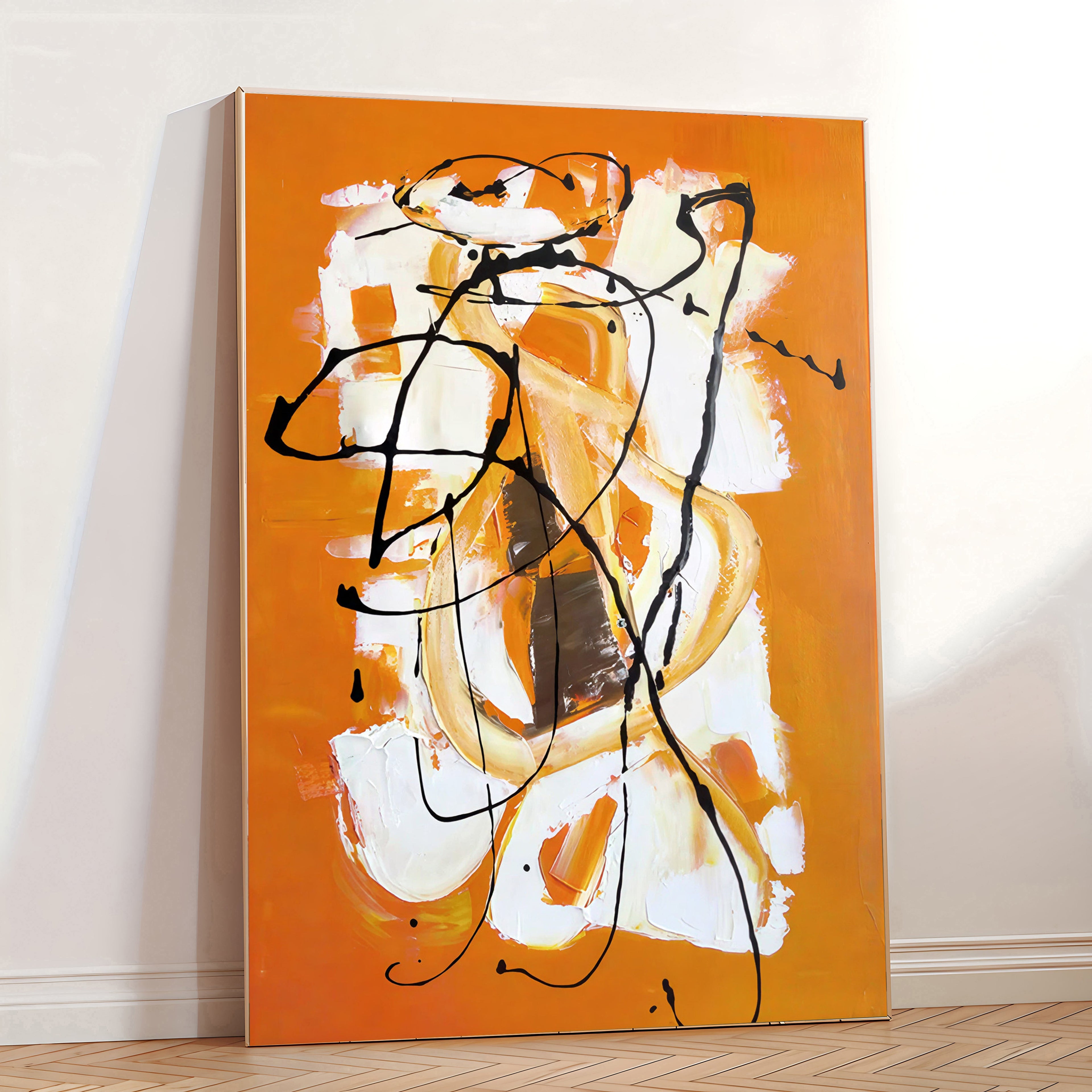 Lámina de arte abstracto naranja