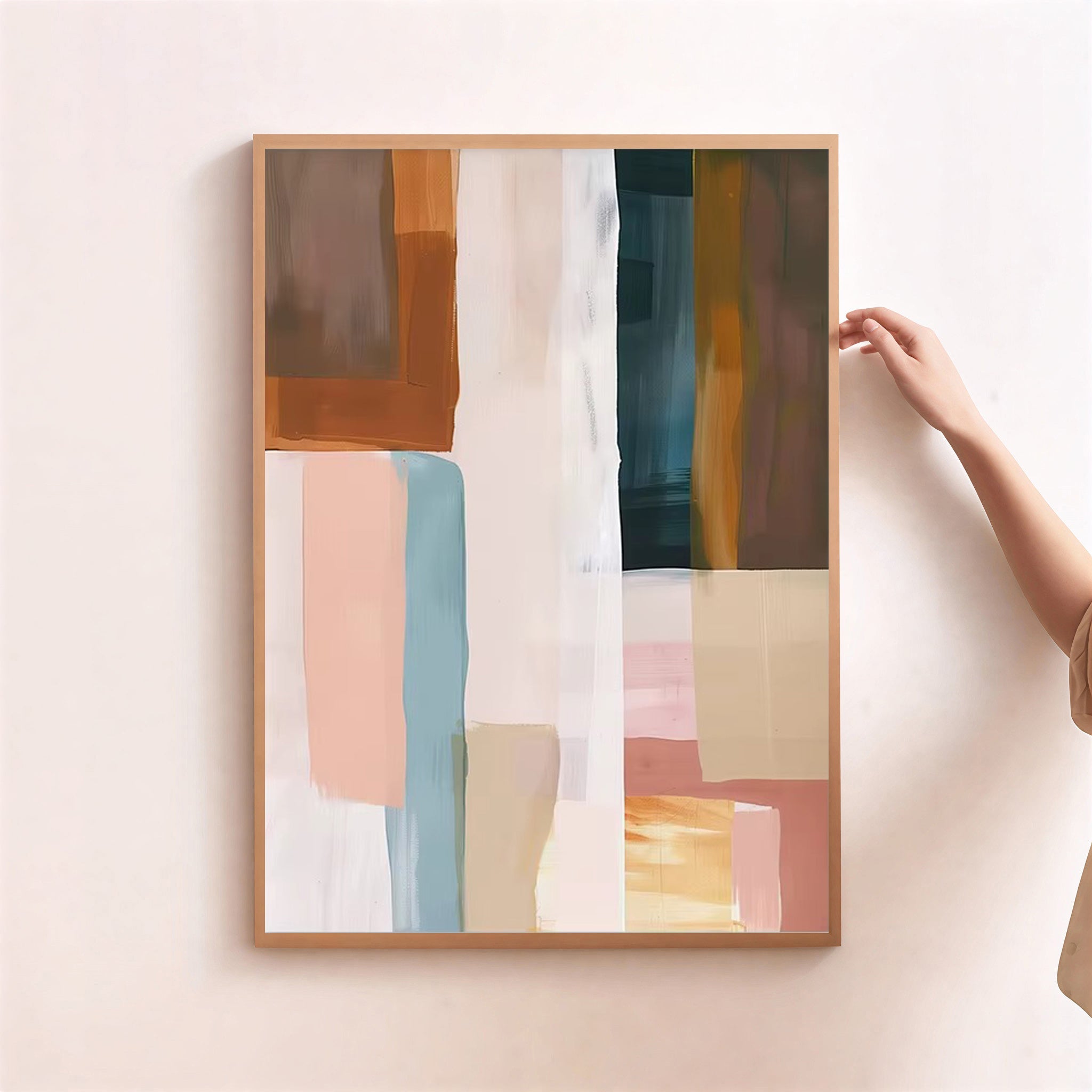 Lámina de arte abstracto moderno en tonos neutros