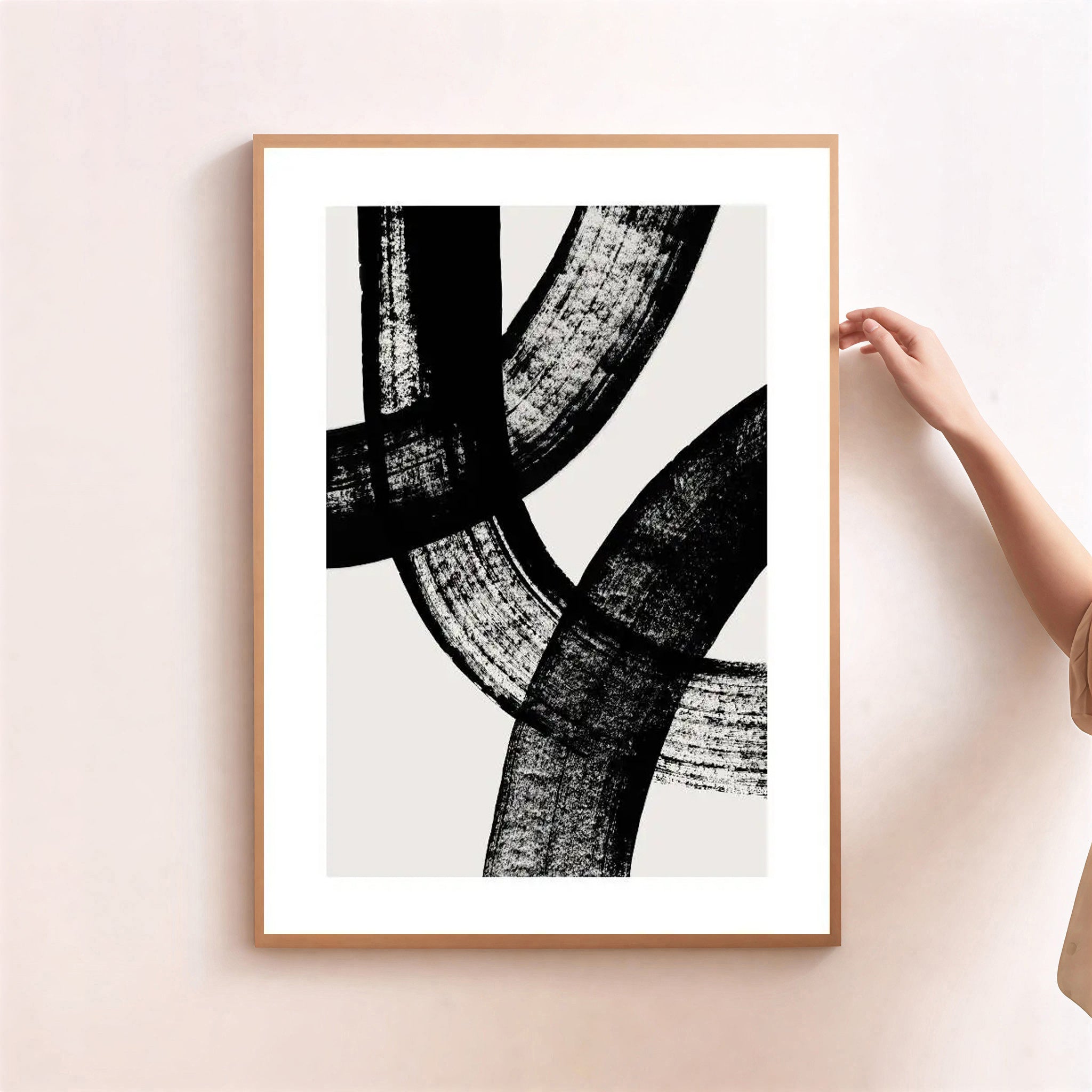 Lámina de arte abstracto en blanco y negro