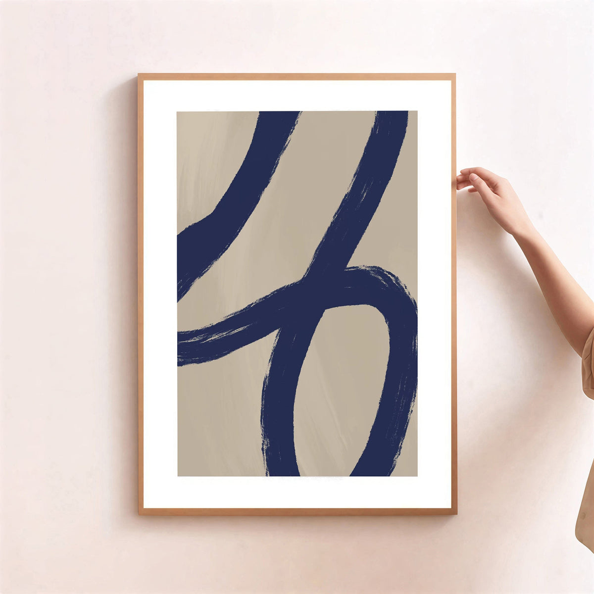 Lámina minimalista abstracta en azul marino