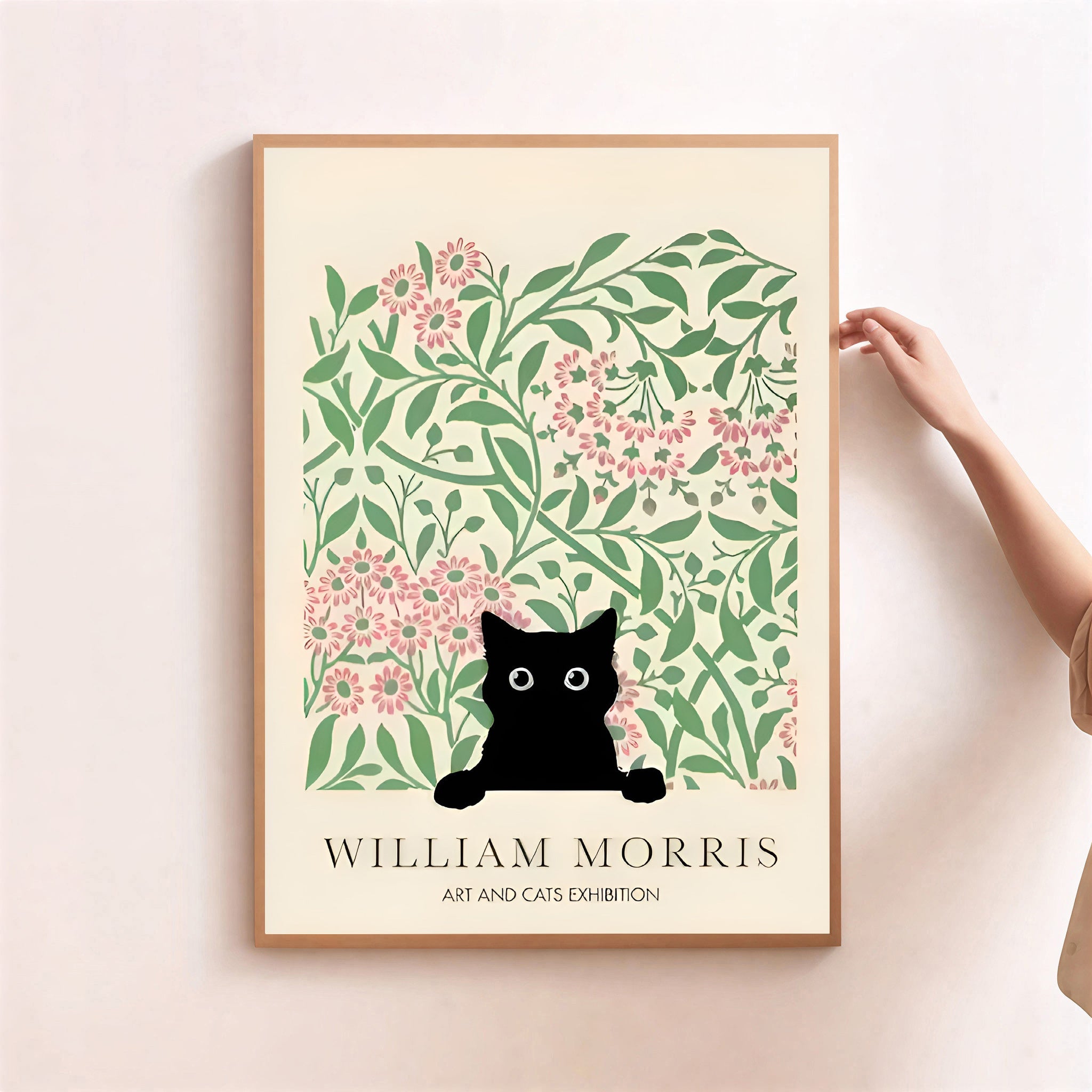 Lámina de gato negro William Morris