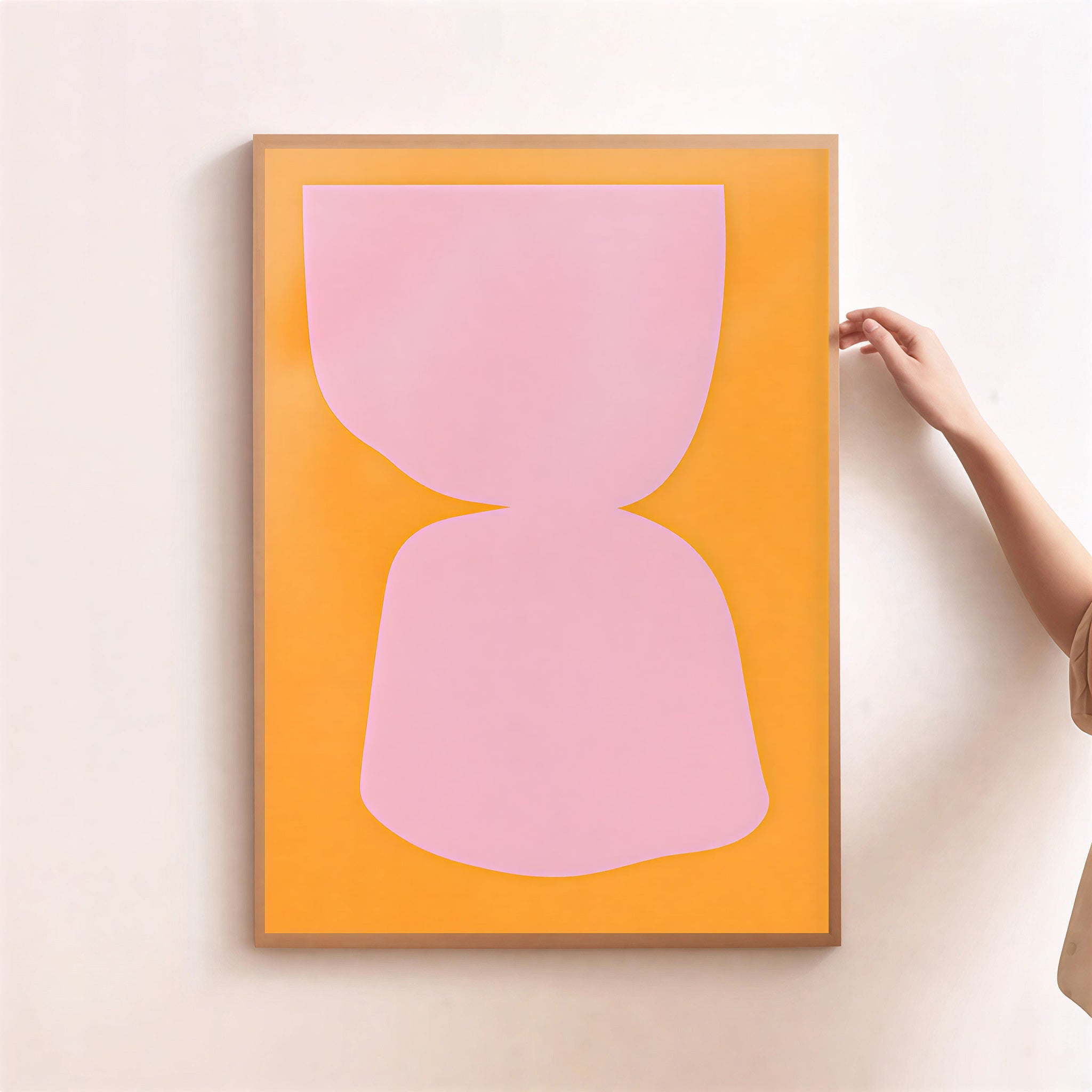 Póster de arte abstracto moderno en tonos pastel
