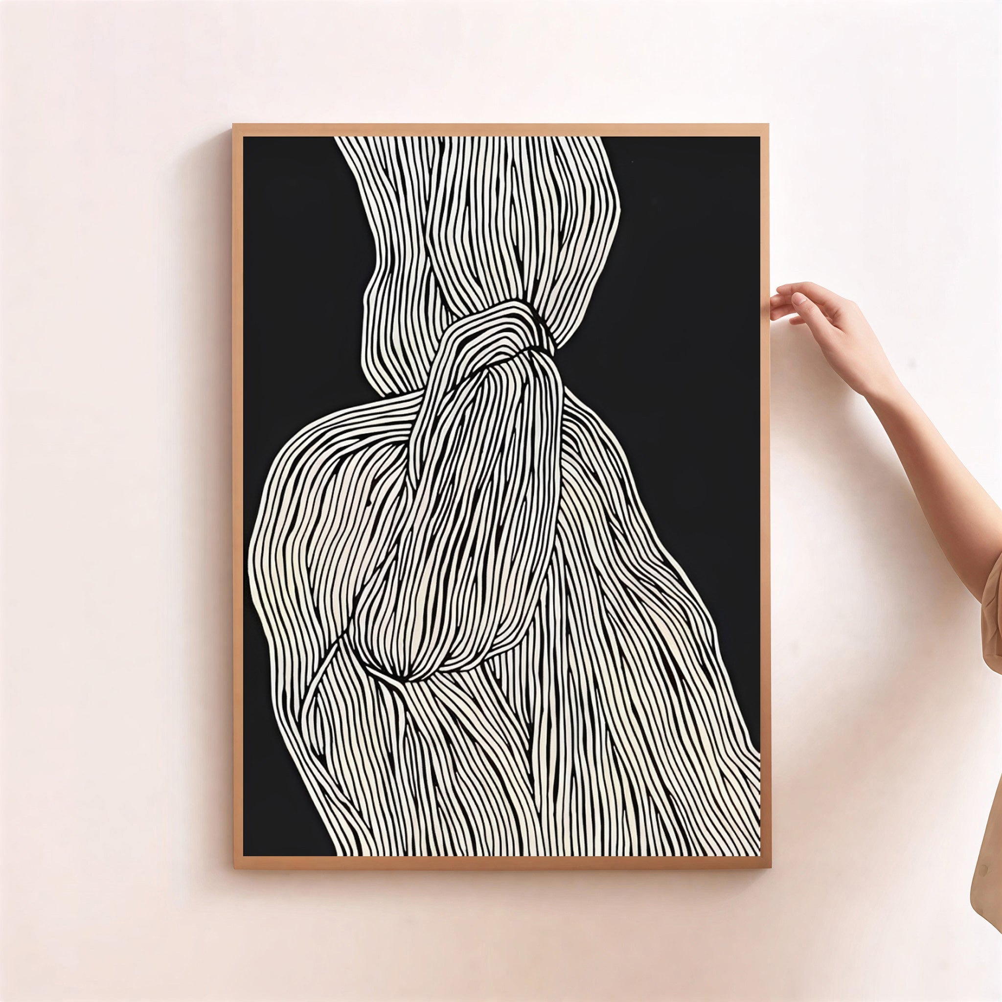 Lámina de arte abstracto en blanco y negro